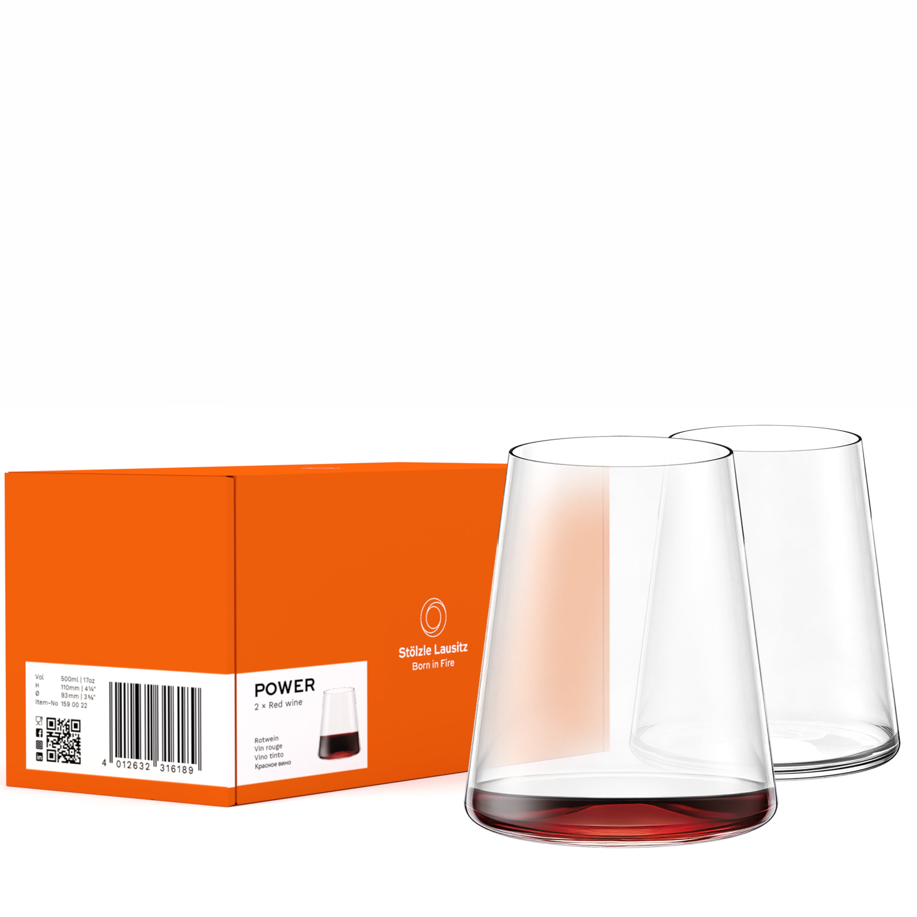 Red Wine Cup Power Set of 2
