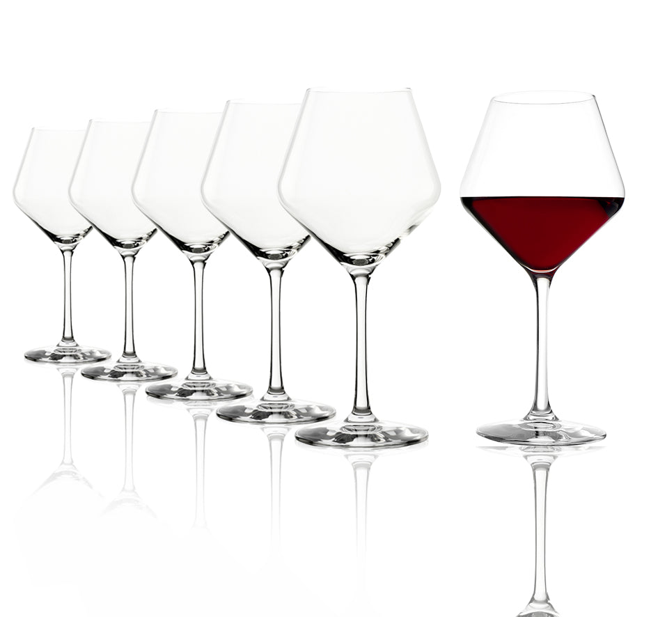 Burgundy glass Revolution Set of 6