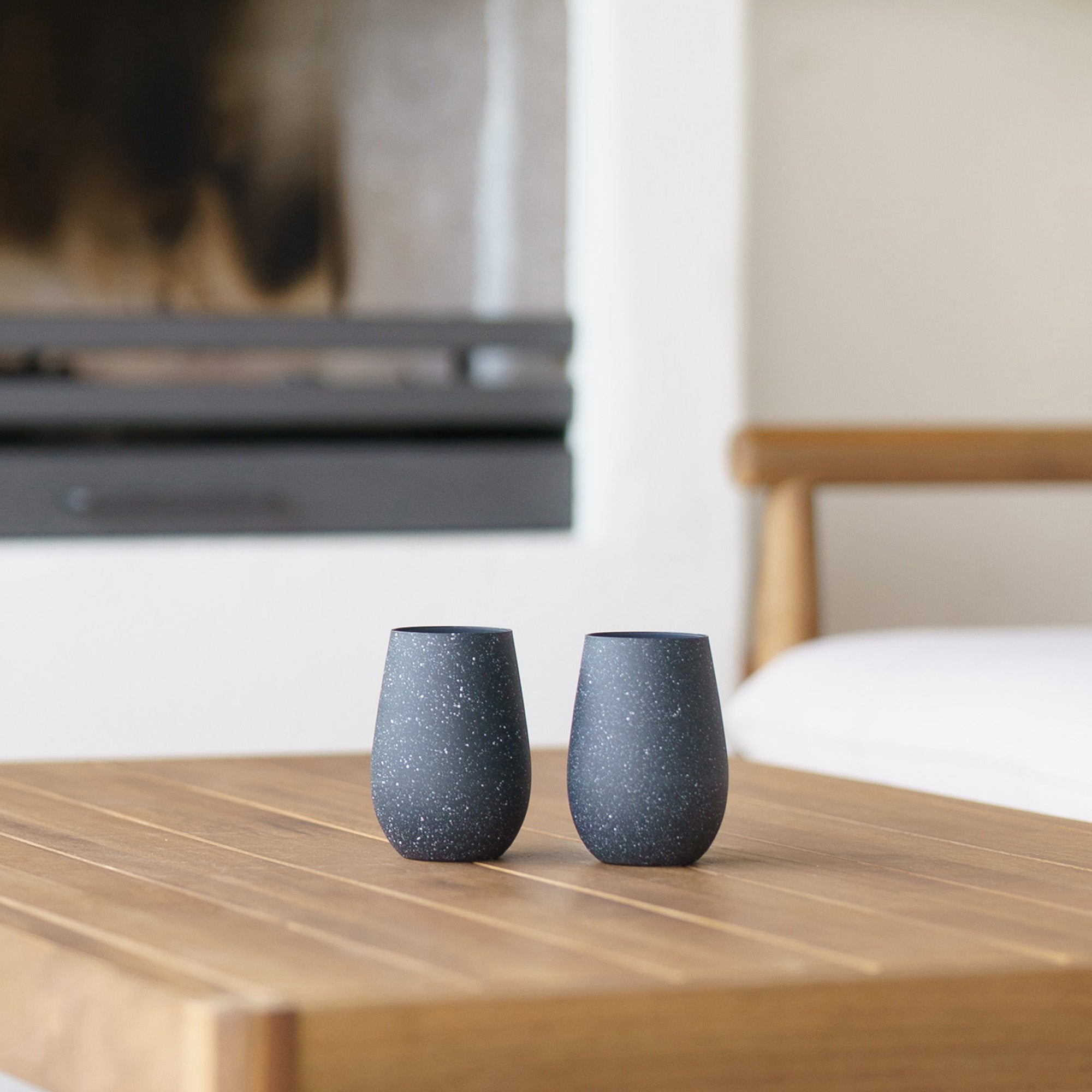 Tumbler Medium Gray Stones Set of 6