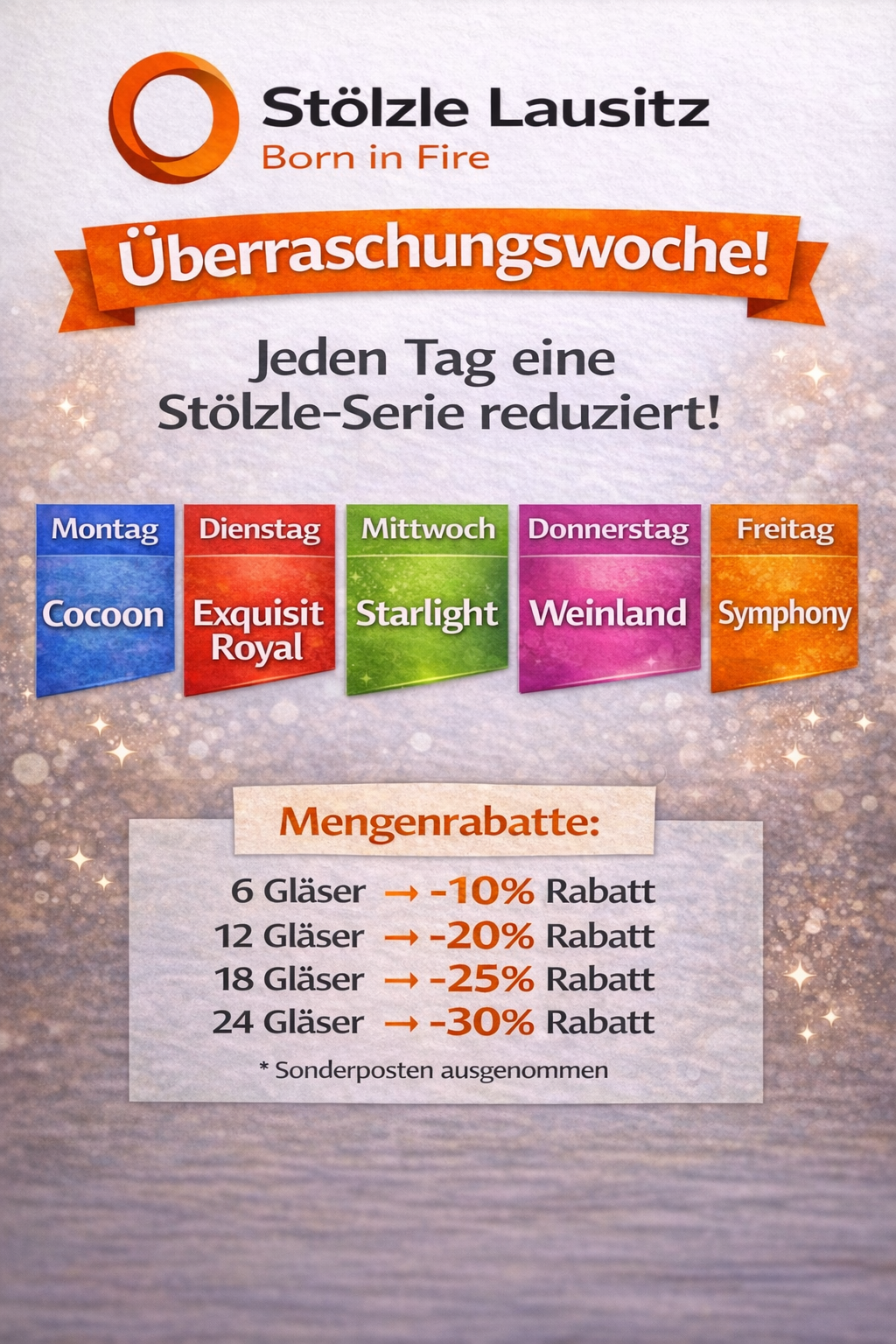 aktionswoche im stoelzle werksverkauf