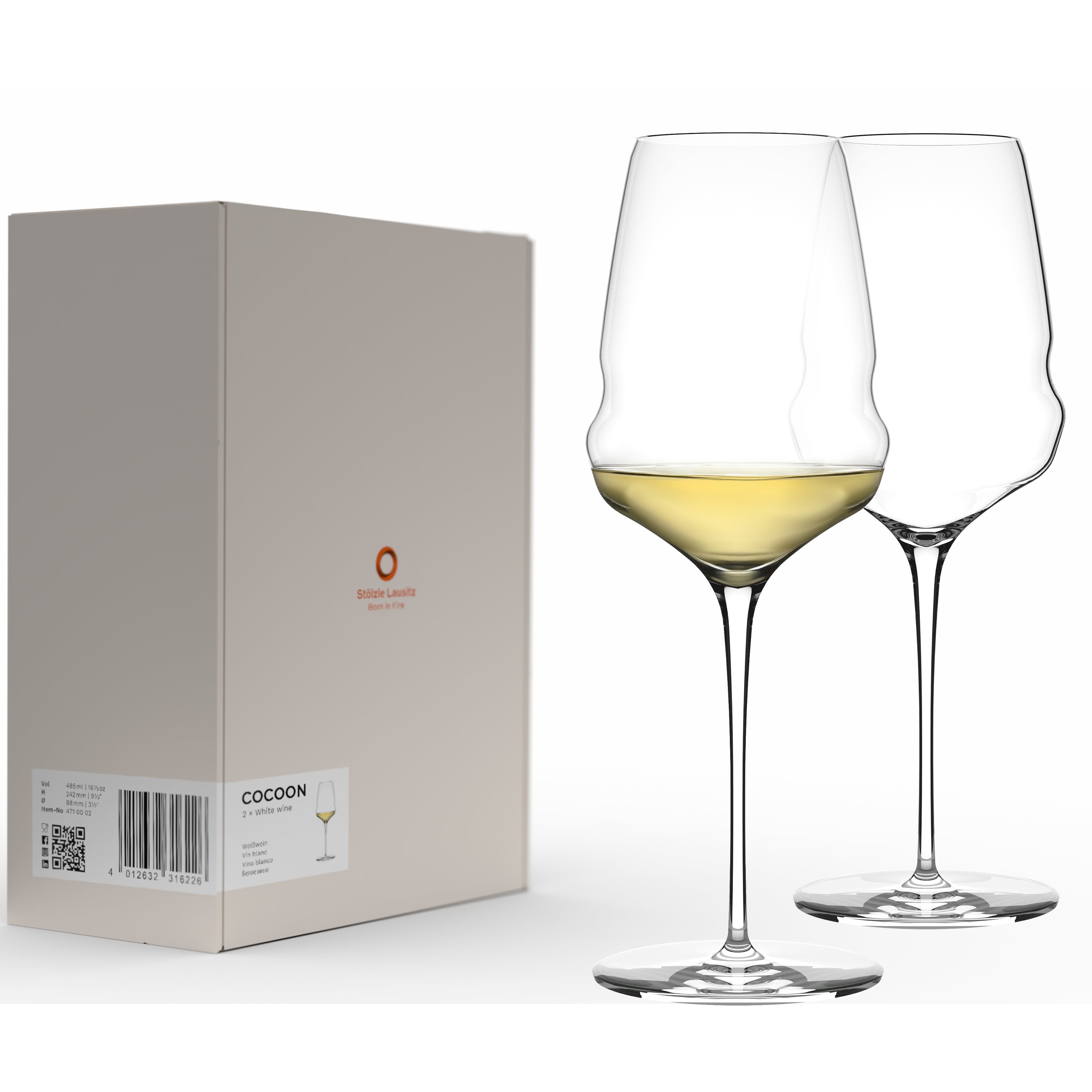 White Wine Glass Cocoon Set of 2