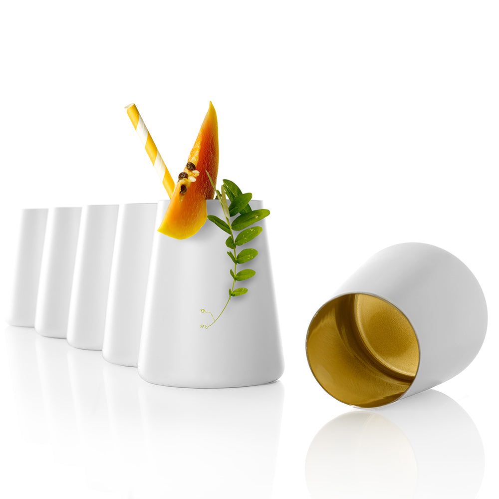 Becher Set Weiß Gold aus hochwertiger Keramik, ideal für Cocktails und besondere Anlässe