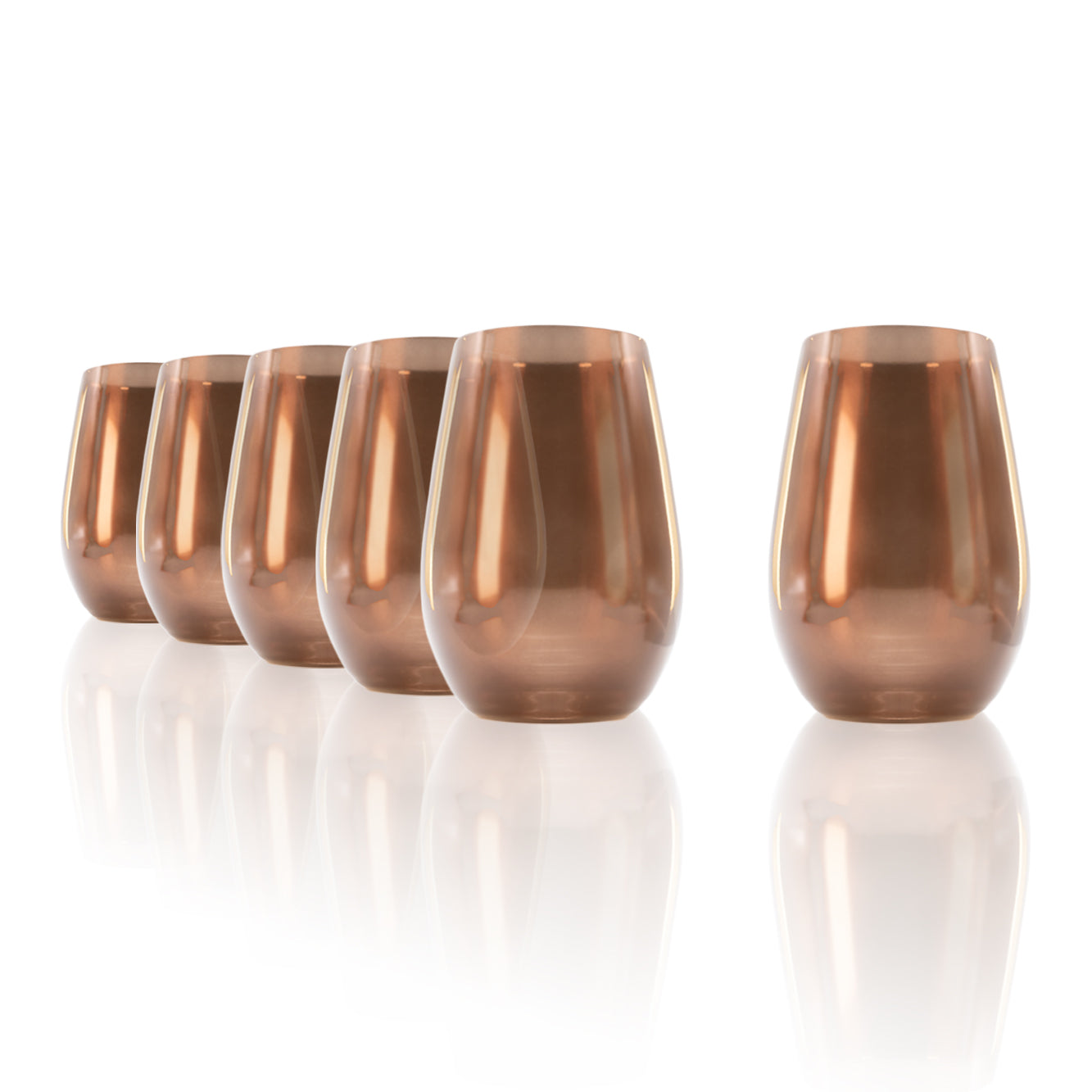 Long Drink Tumbler Brown Mirror Set of 6