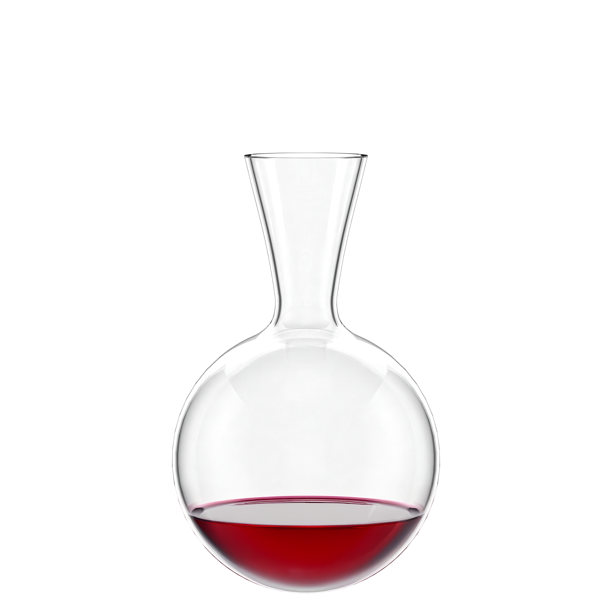 Glas Dekanter Earth Vulkanos mit runder Basis für optimalen Luftkontakt von Rotwein