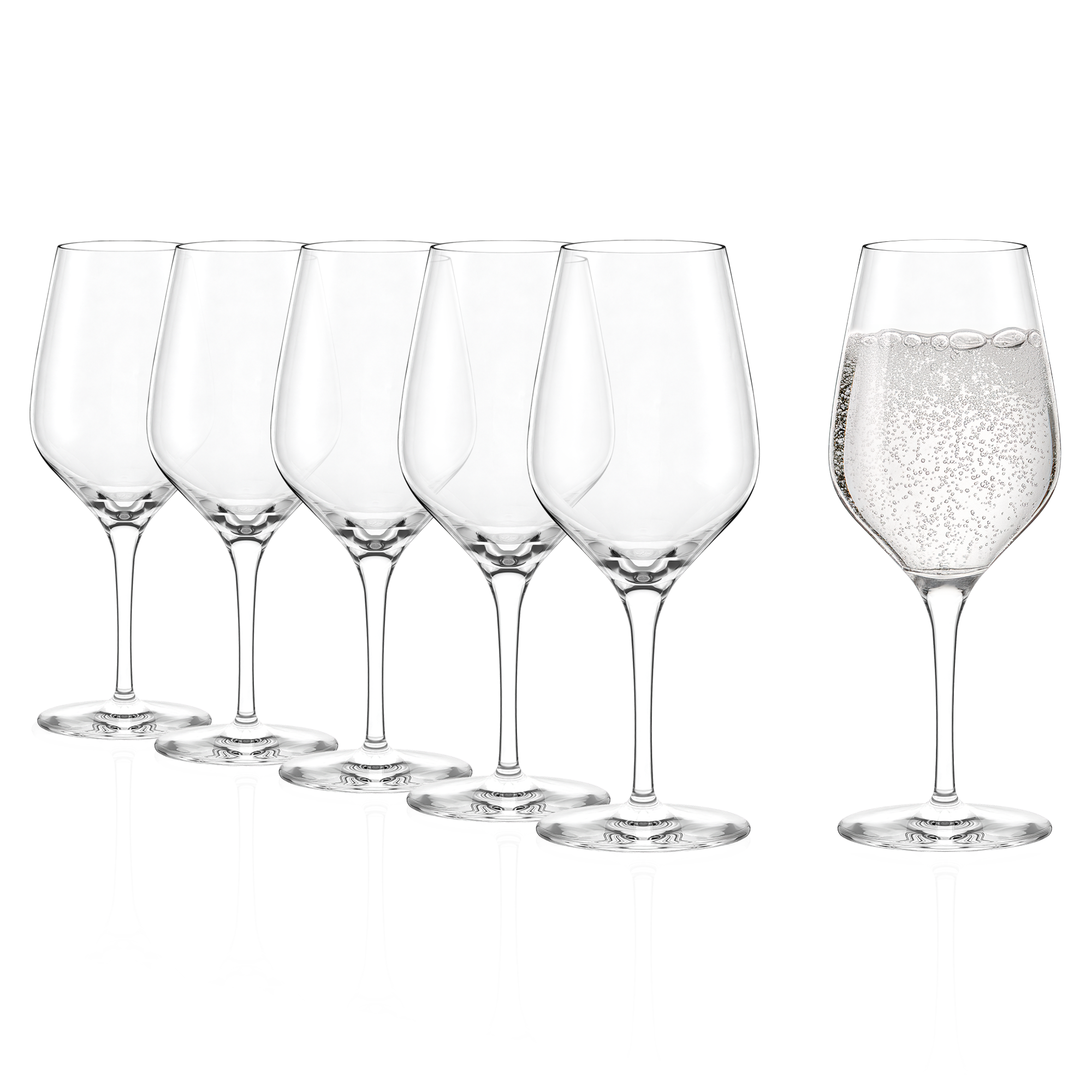 Set aus sechs funktionalen Weingläsern online, perfekt für jeden Weinliebhaber und elegante Anlässe