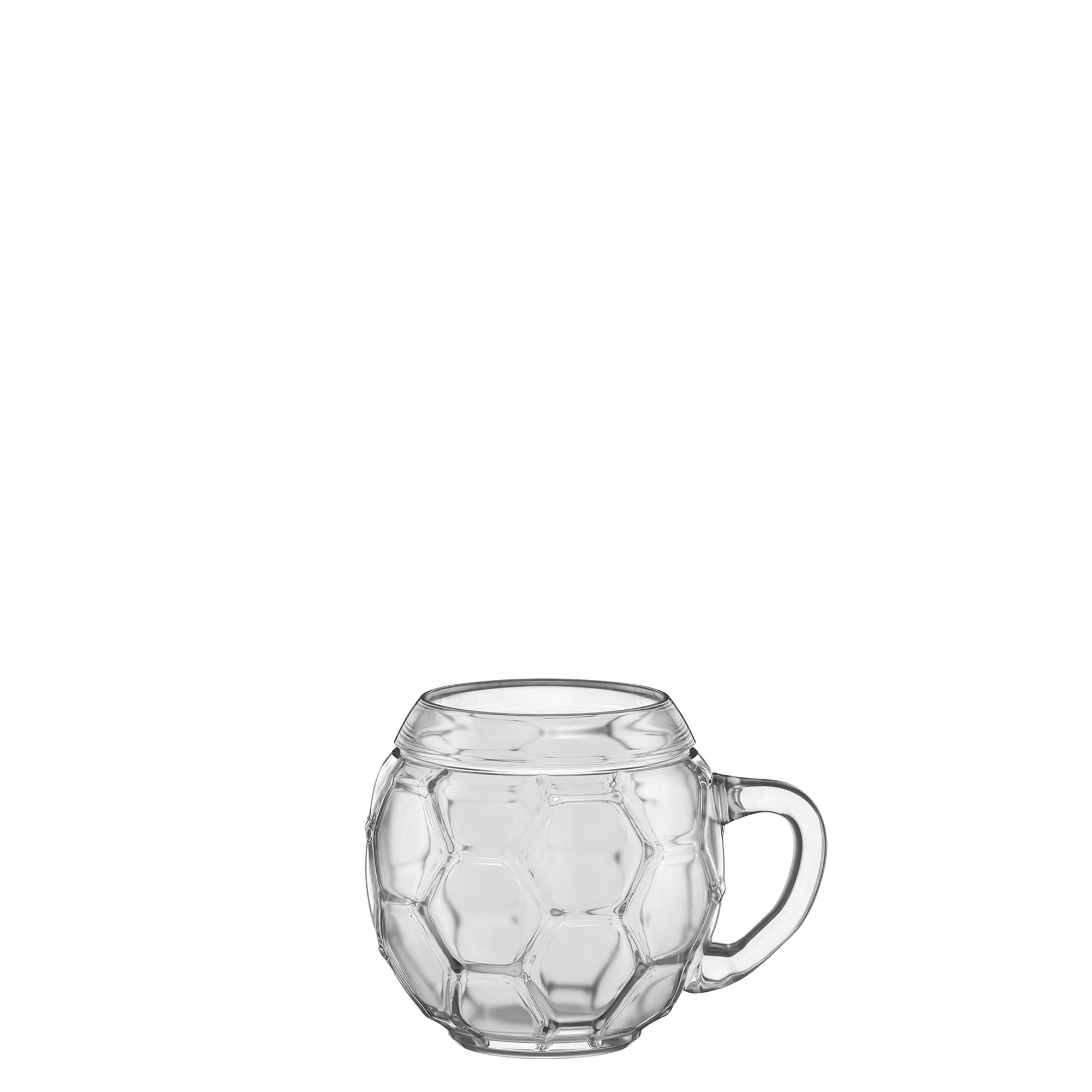 Fußball Geschenk Bierglas in Form eines Fußball mit robustem Griff für Sportfans