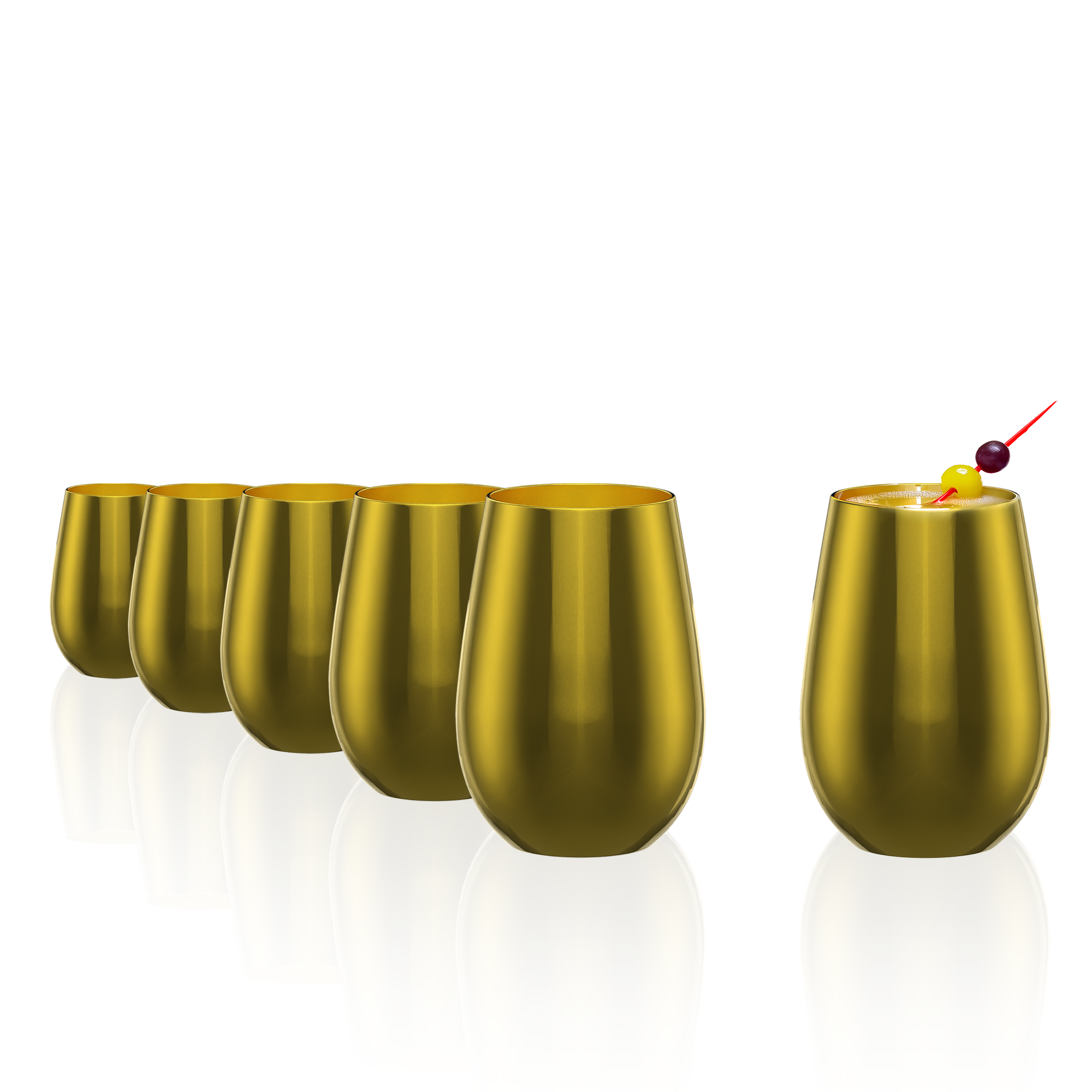 Goldene Becher Set aus edlem Material, ideal für festliche Anlässe und Cocktails