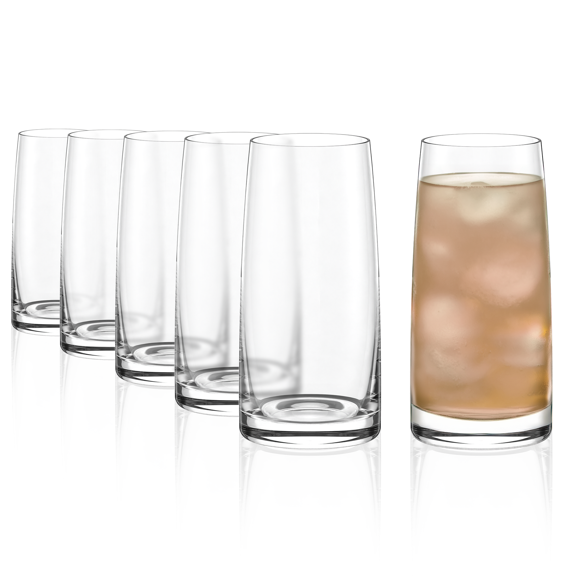 Stölzle Lausitz Highball Gläser Set aus klarem Glas für Cocktails und Erfrischungsgetränke