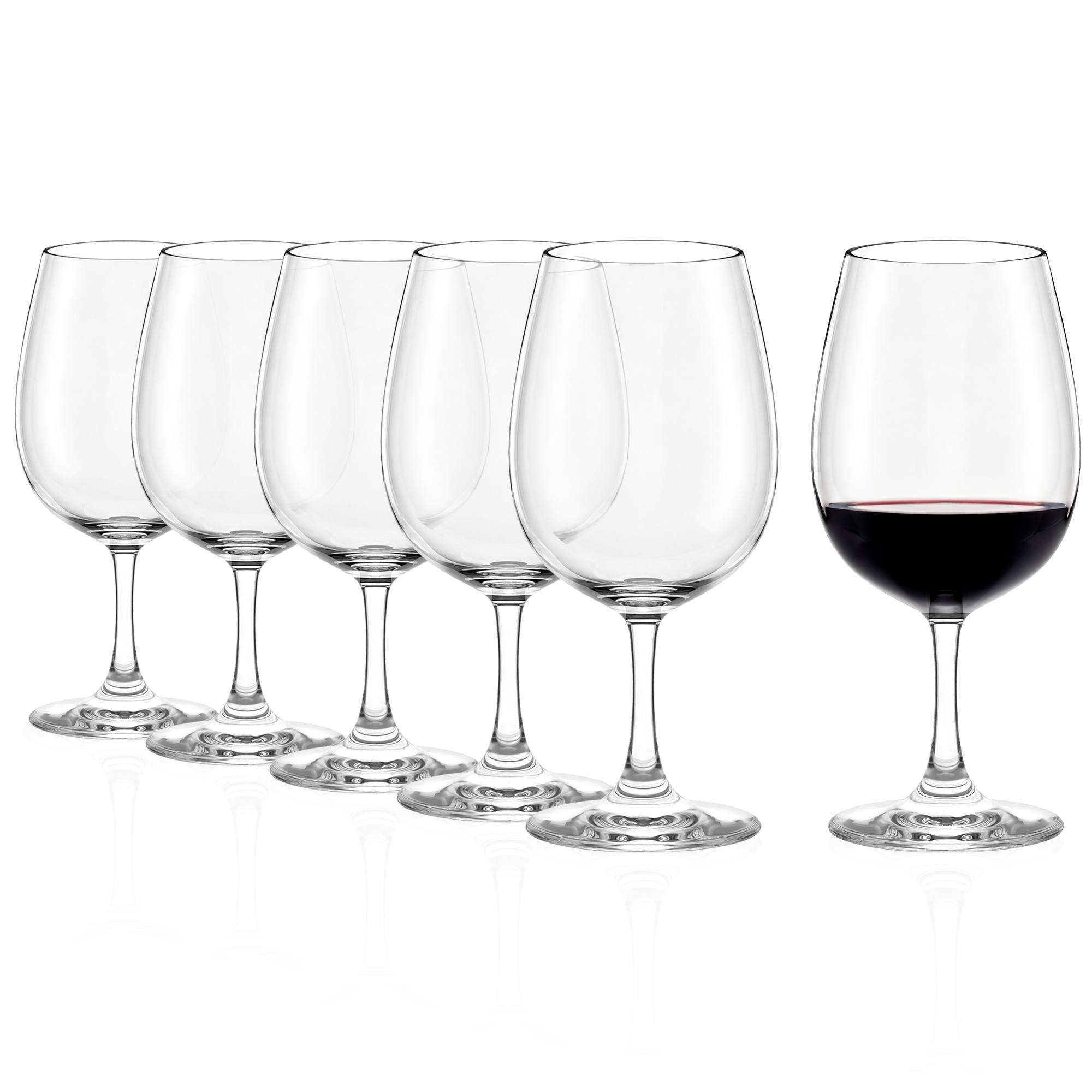 Set aus fünf hochwertigen Weinkelchen von Stölzle Lausitz mit elegantem Design für Weinliebhaber