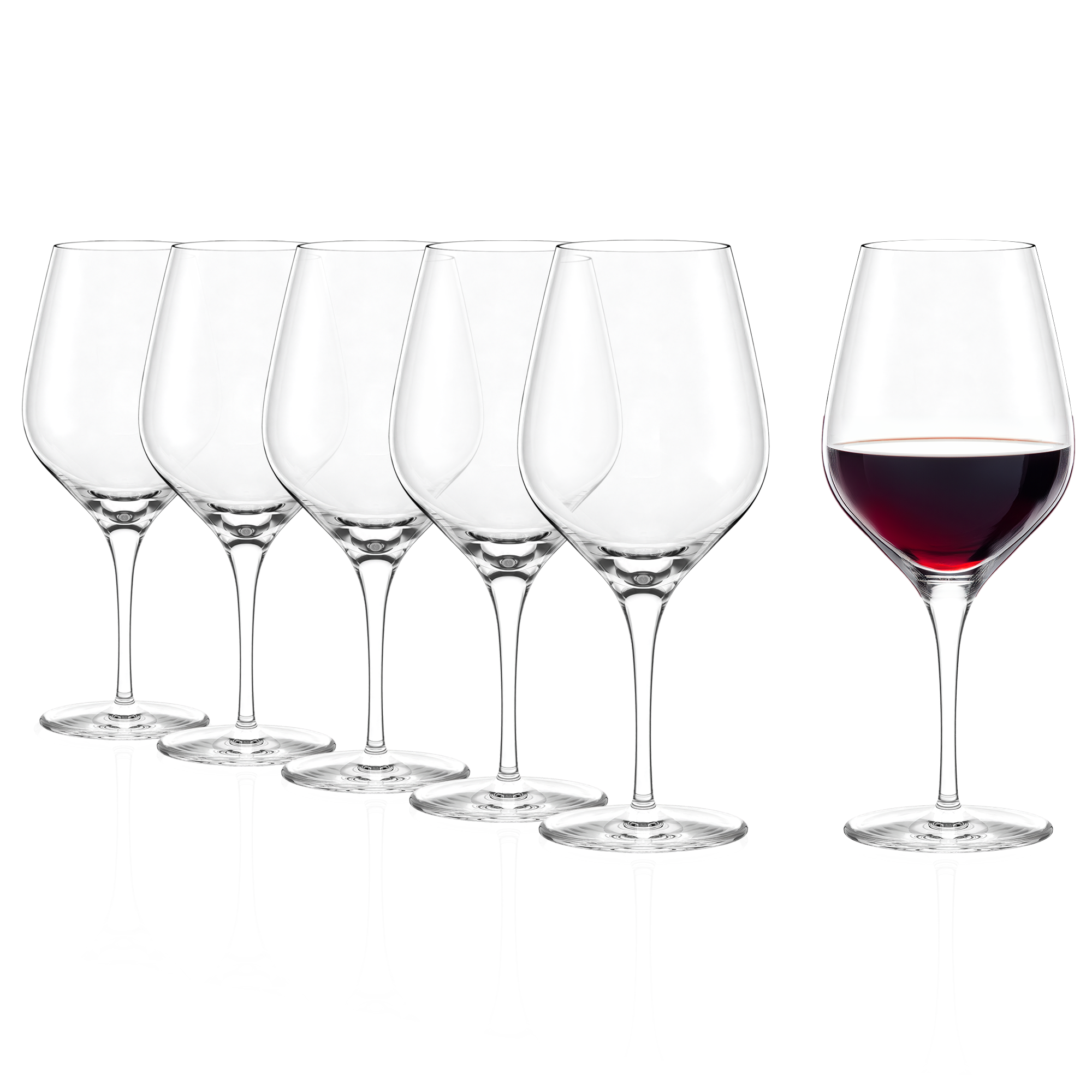 Set mit 6 hochwertigen Bordeaux Gläsern von Stölzle Lausitz für edlen Weingenuss