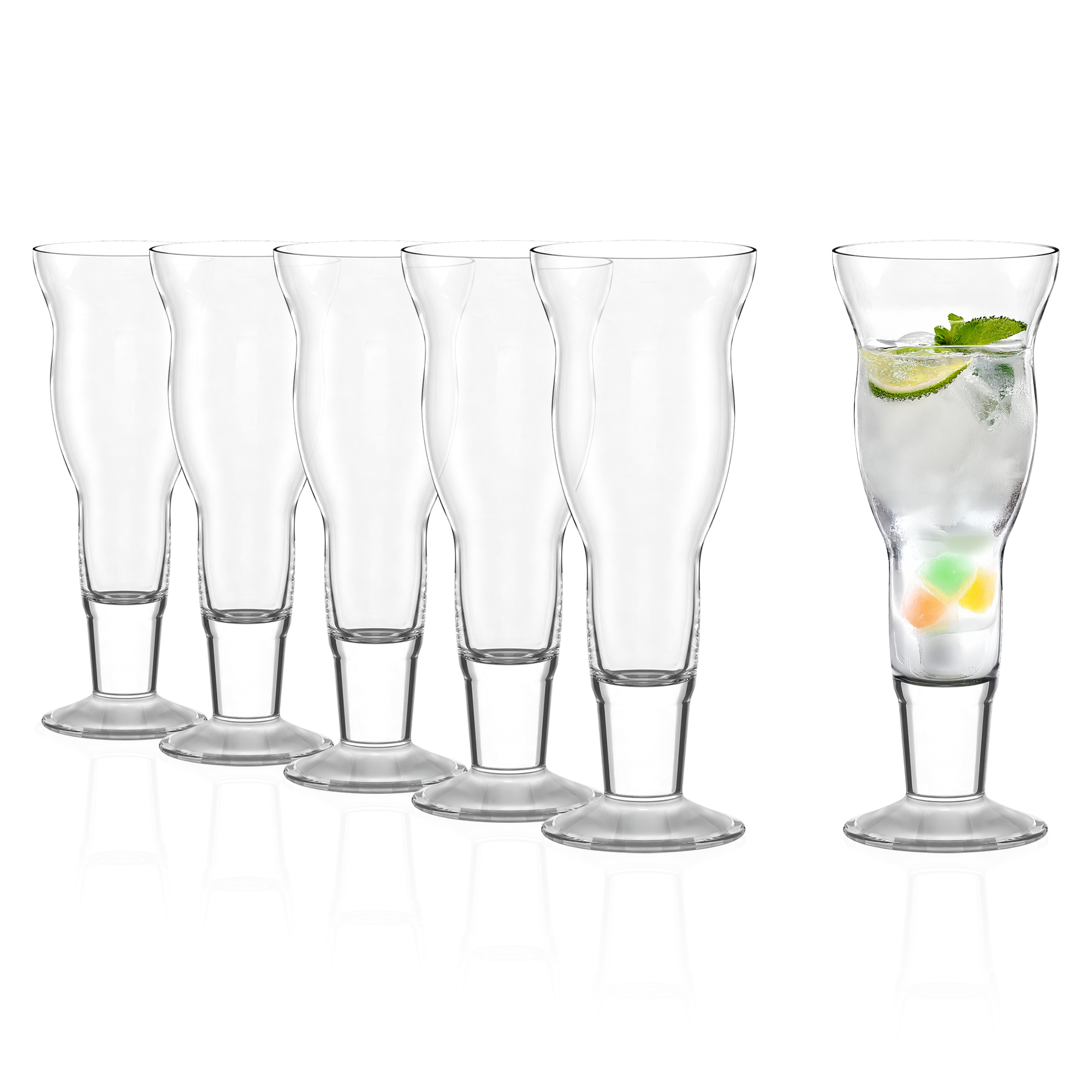Sechs hochwertige Cocktailgläser von Stölzle Lausitz in elegantem Design für stilvolle Getränke