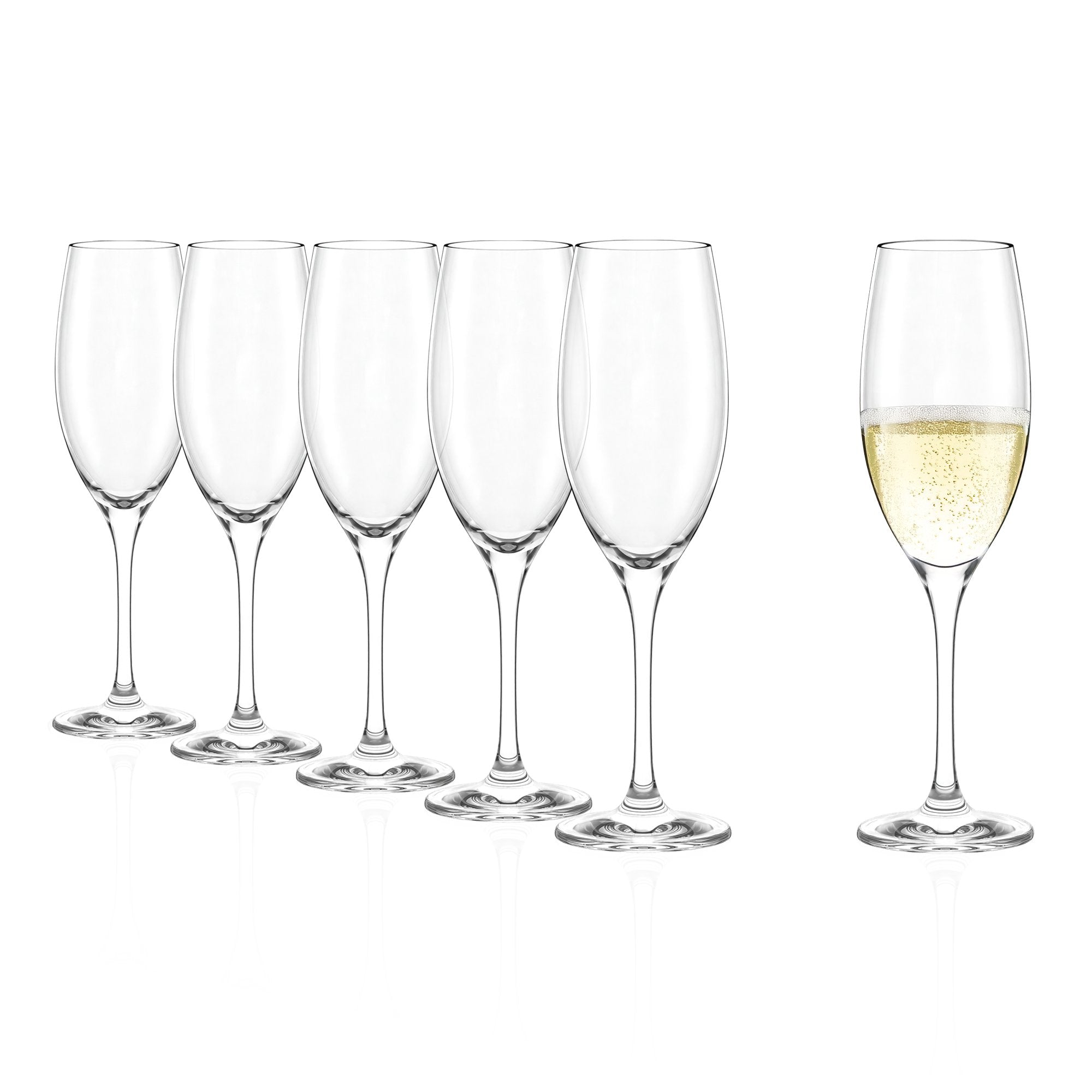 Set aus 6 hochwertigen Sektgläsern von Stölzle Lausitz, ideal für festliche Anlässe