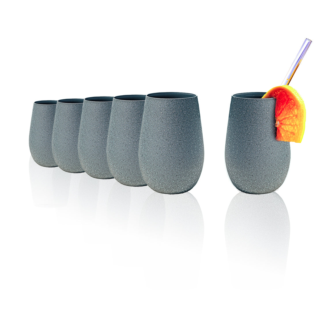 Becher Hellgrau Stones 6er Set