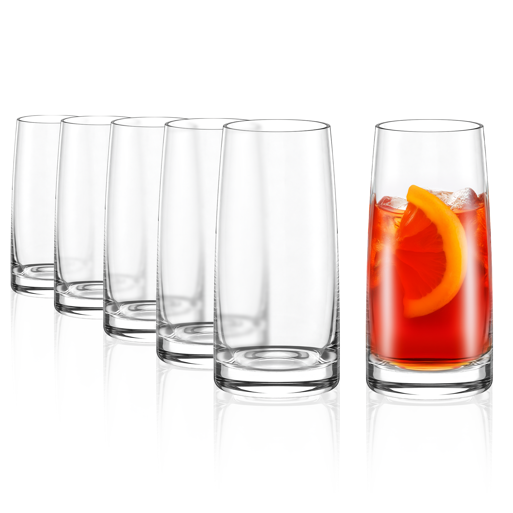 Kleine Longdrinkgläser kaufen, Set aus 6 transparenten Gläsern für Cocktails und erfrischende Getränke