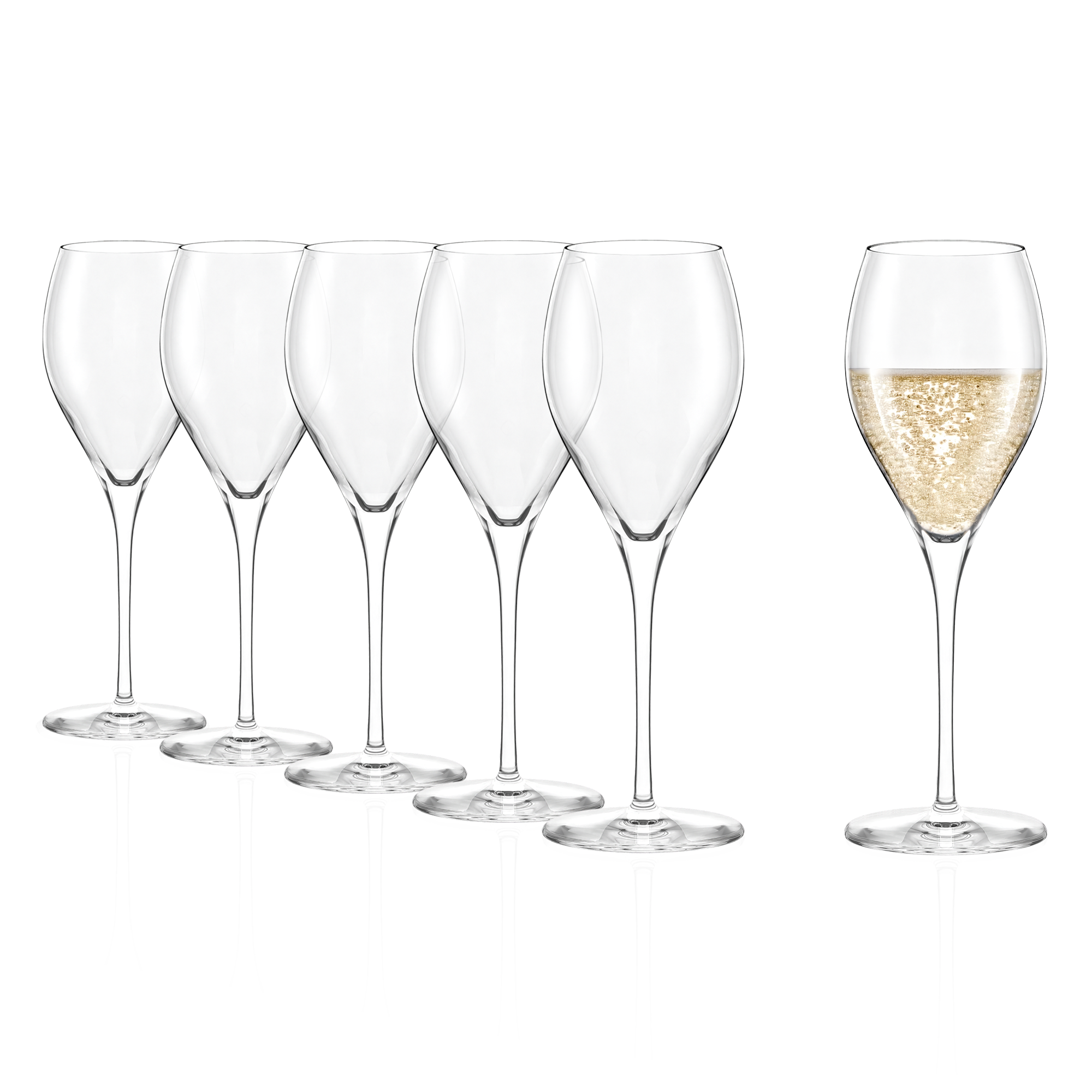 Luxuriöse Sektgläser 6er Set von Stölzle Lausitz, perfekt für feierliche Anlässe und stilvolles Trinken