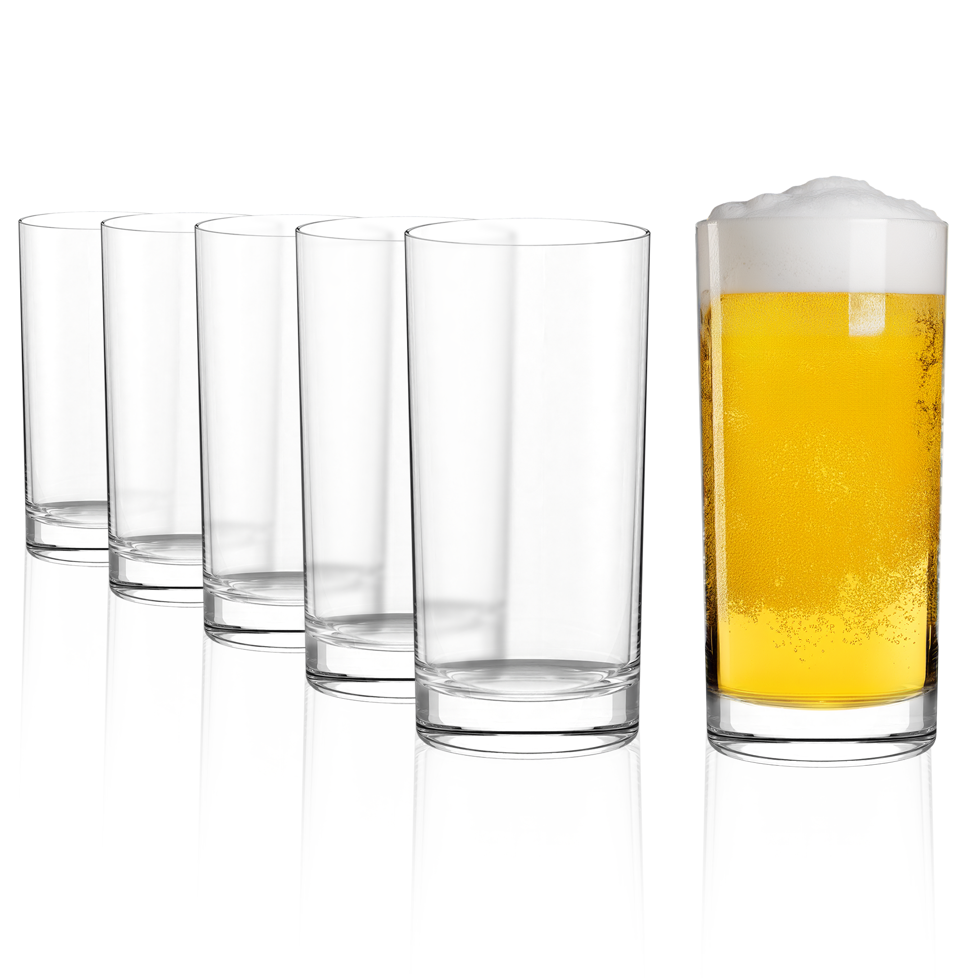 Set von sechs Stölzle Lausitz New York Bar Gläsern, ideal für Bier und Cocktails mit klarer Form