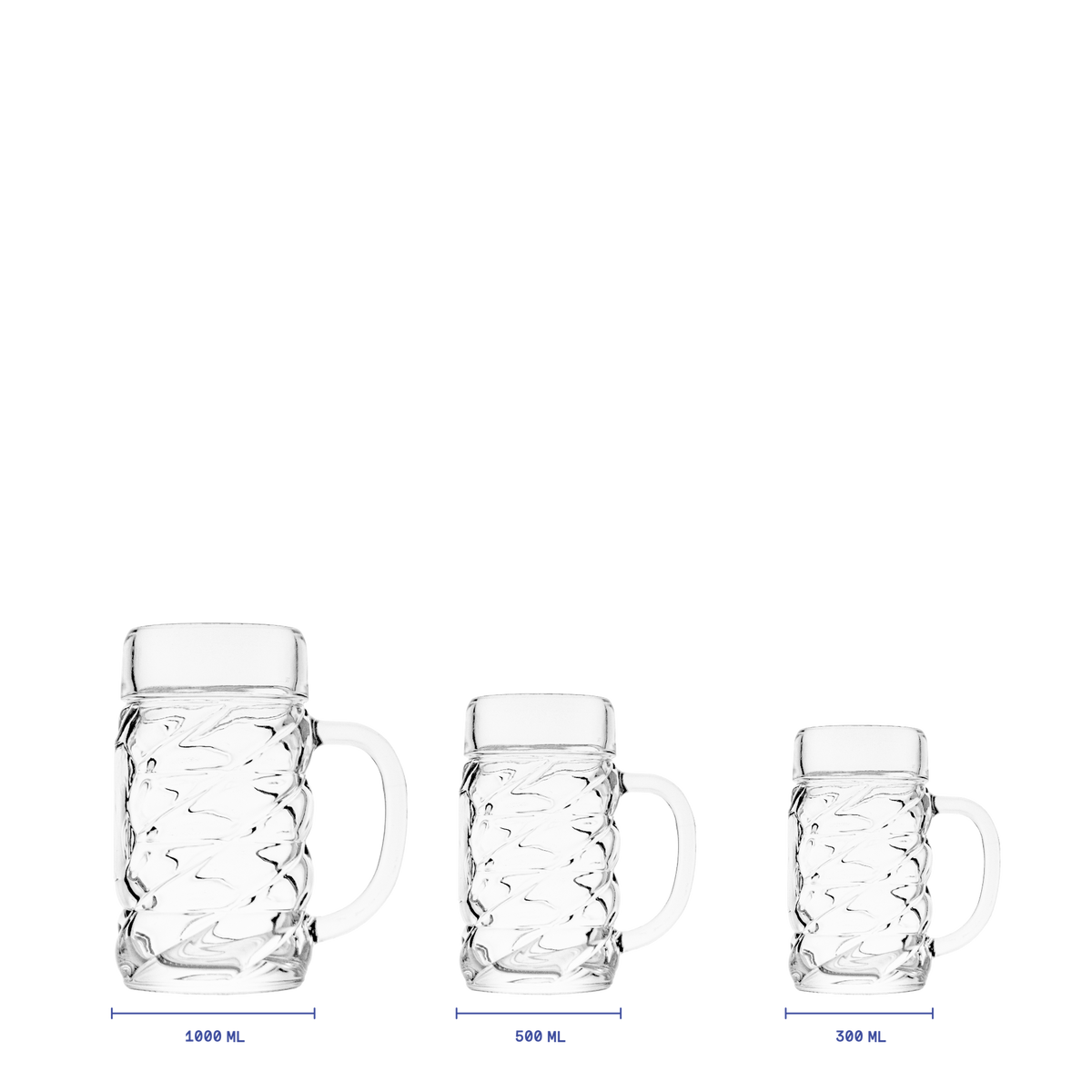 Oberglas Diamond Bierkrug mit Dekorfläche, alle Größen der Serie