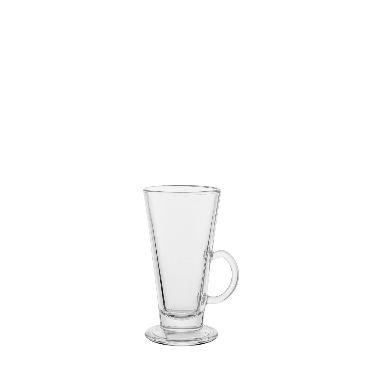 Oberglas Kaffeeglas 265ml, leer vor hellem Hintergrund
