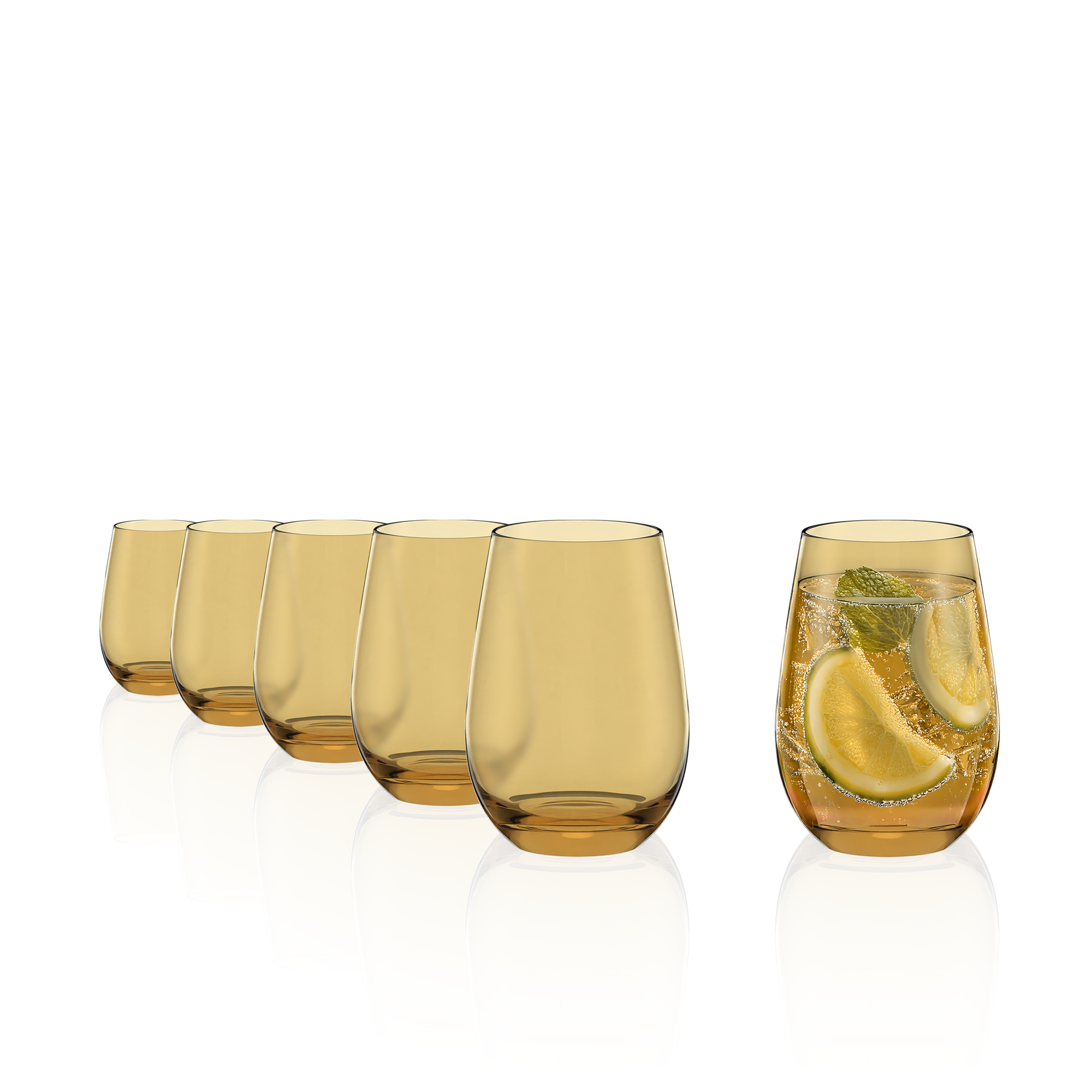 Vaso ámbar Elements Kids set de 6