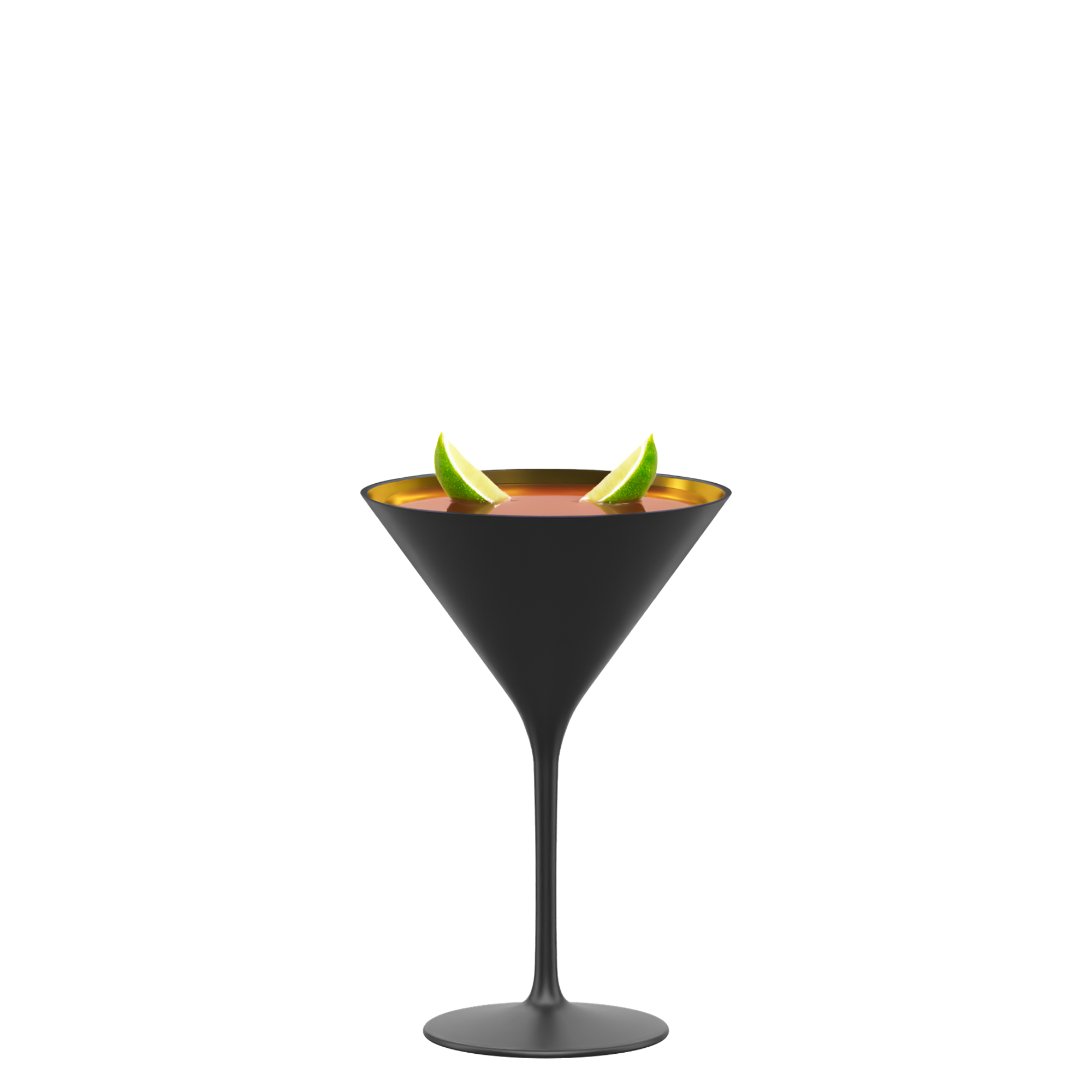 Cocktail Glass Black/Gold Elements Set of 6