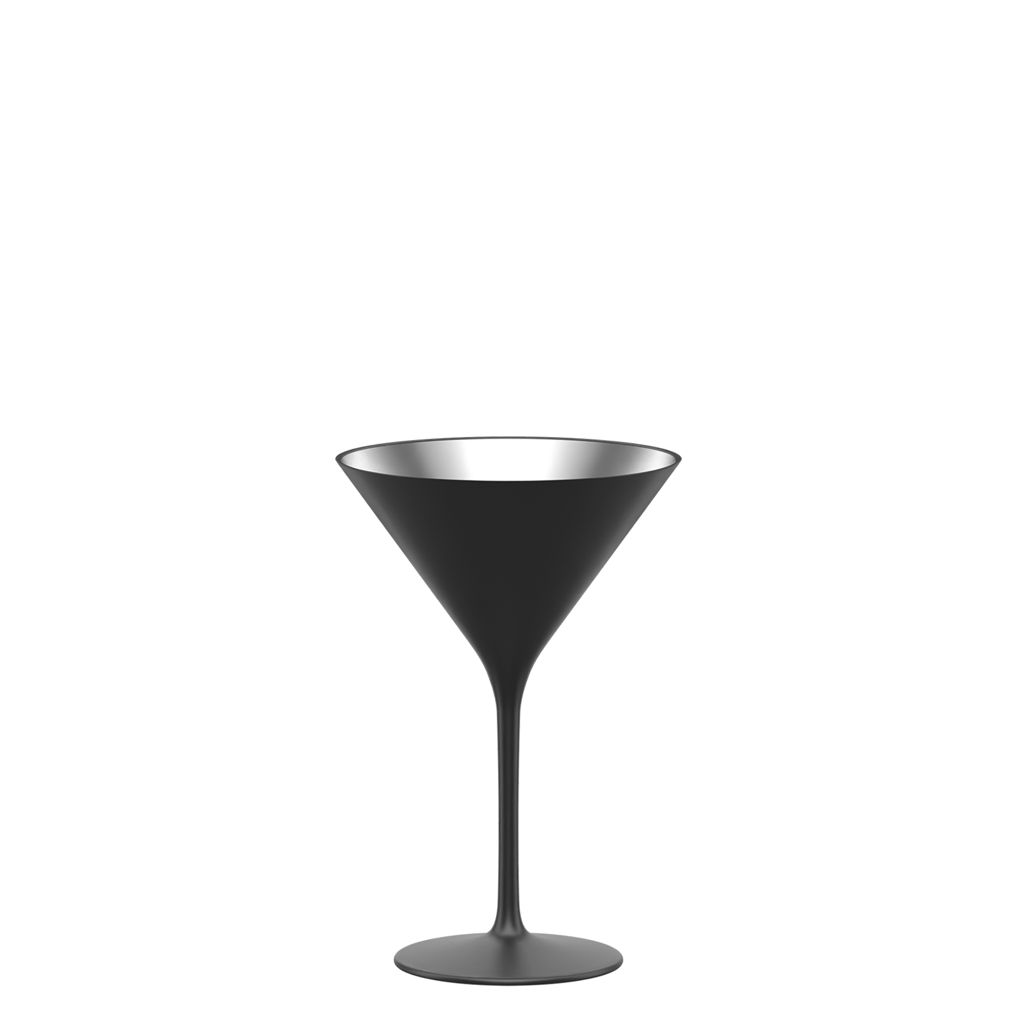 Cocktail Glass Black/Silver Elements Set of 6