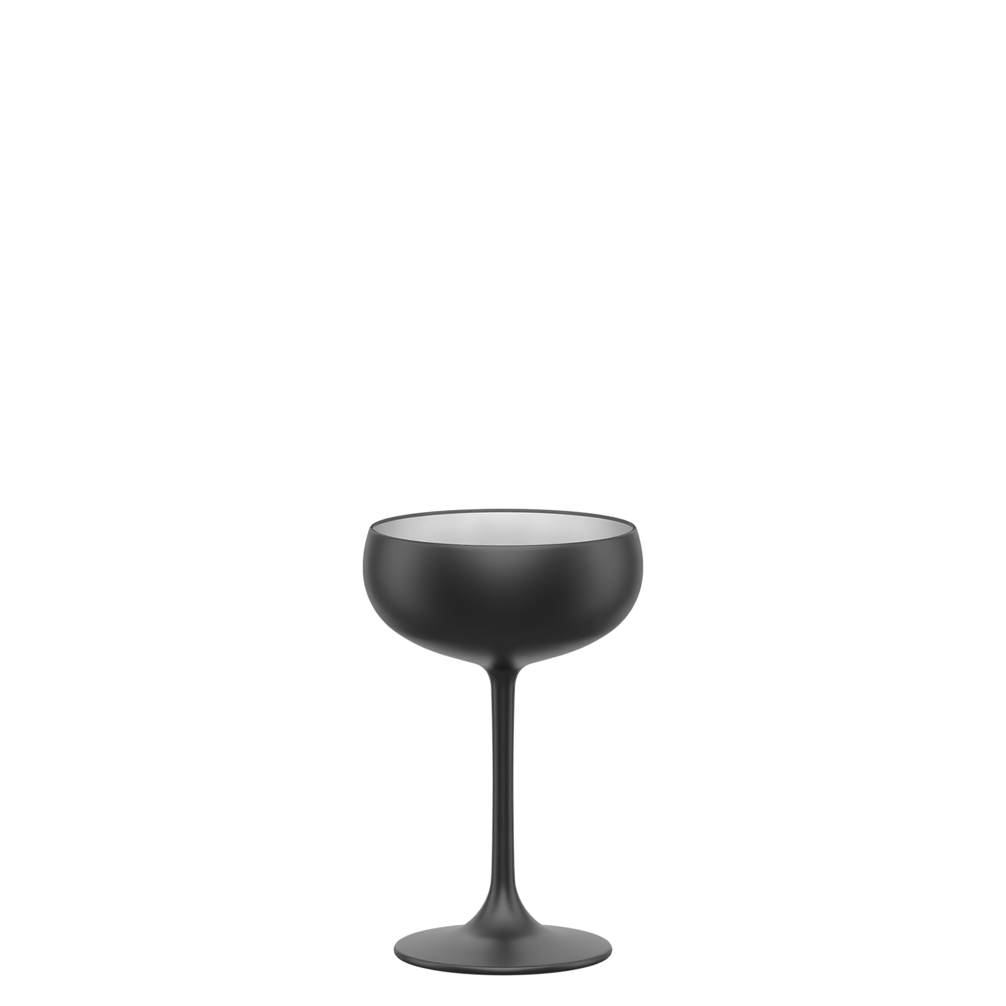 Sparkling Wine Coupe Black/Silver Elements Set of 6