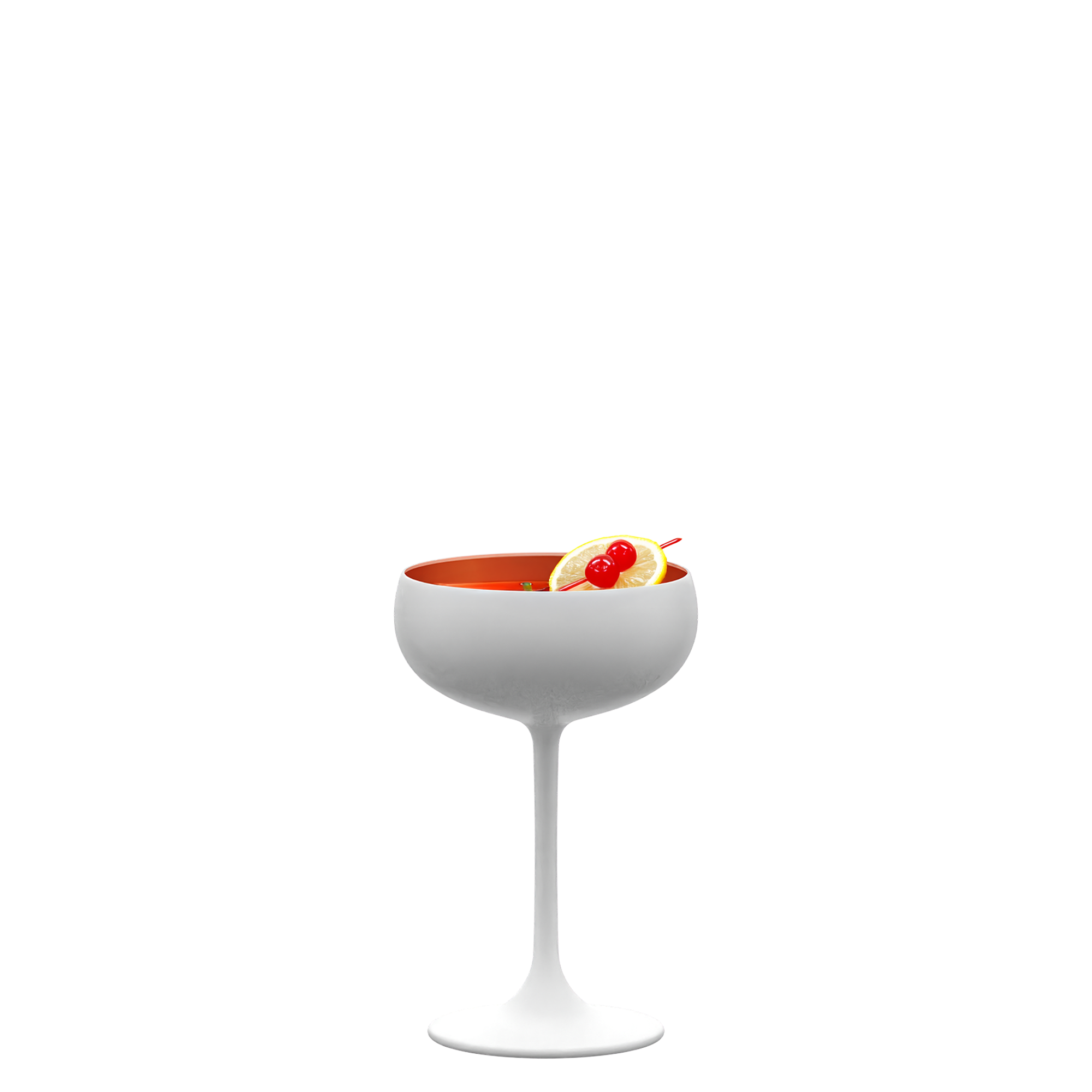 Sparkling Wine Coupe White/Bronze Elements Set of 6