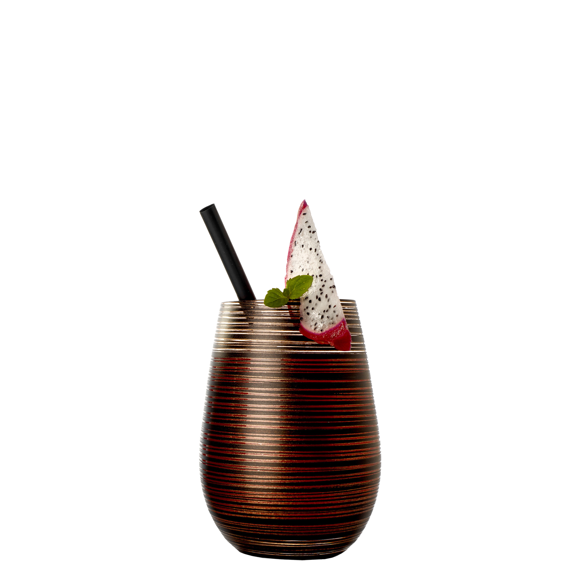 Vaso negro/bronce Twister set de 6