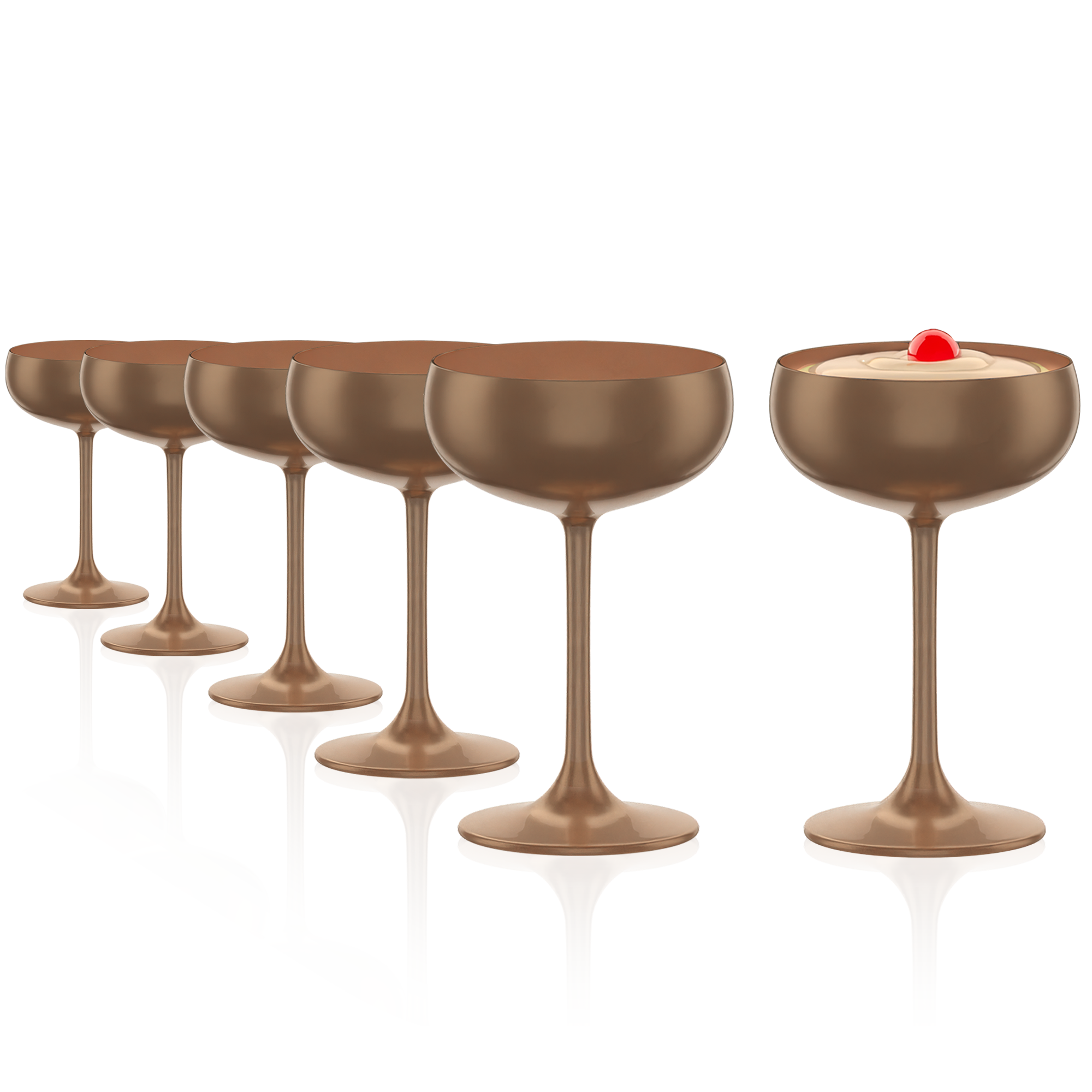 Sparkling Wine Coupe Bronze Elements Set of 6