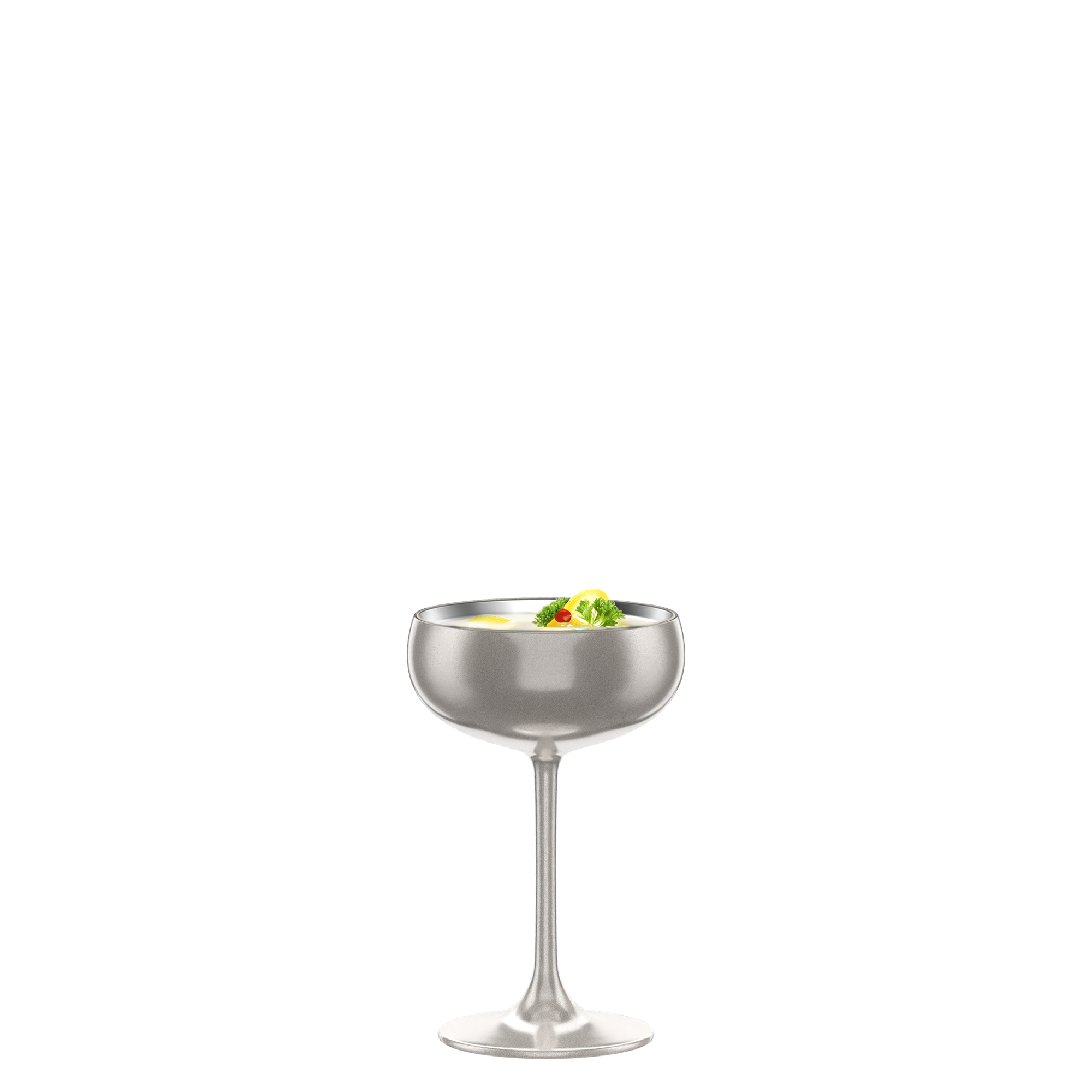 Sparkling Wine Coupe Silver Elements Set of 6