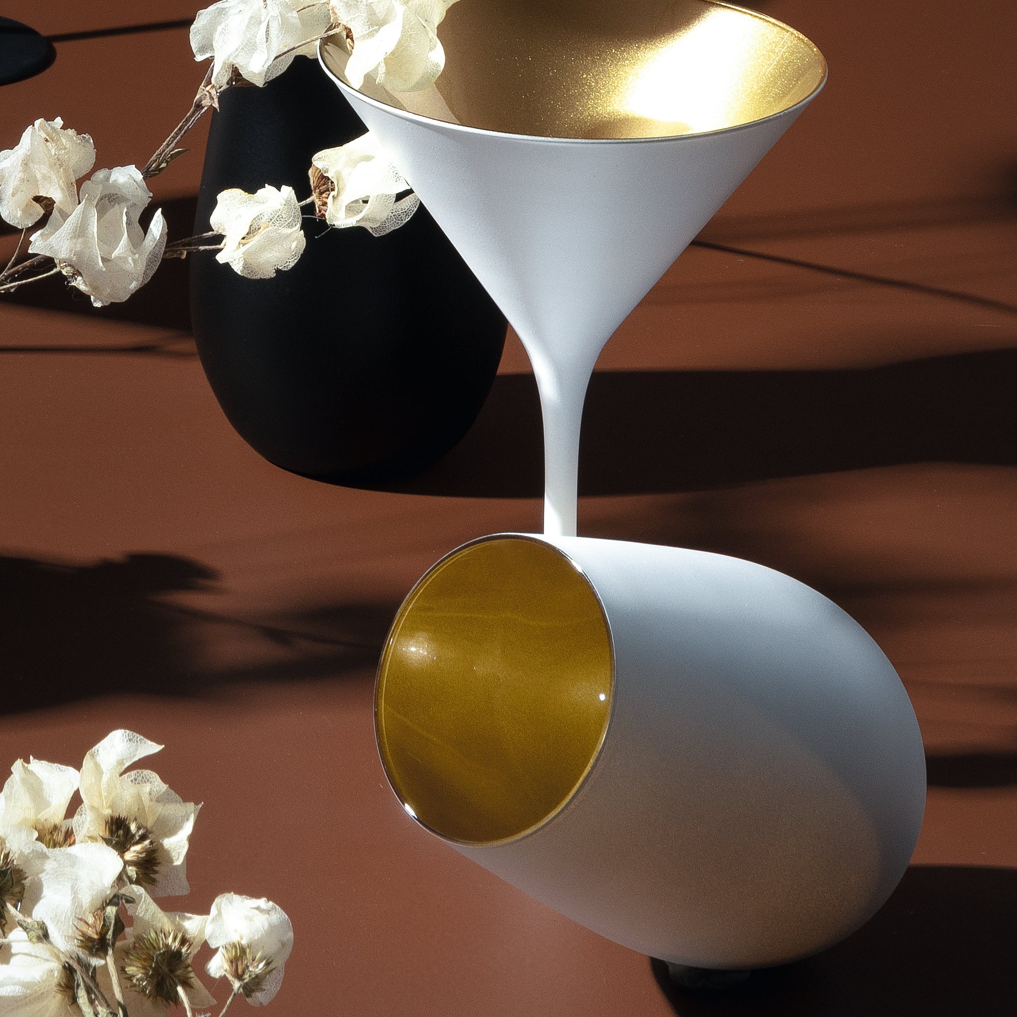 Cocktailschale Schwarz/Gold Elements 6er Set