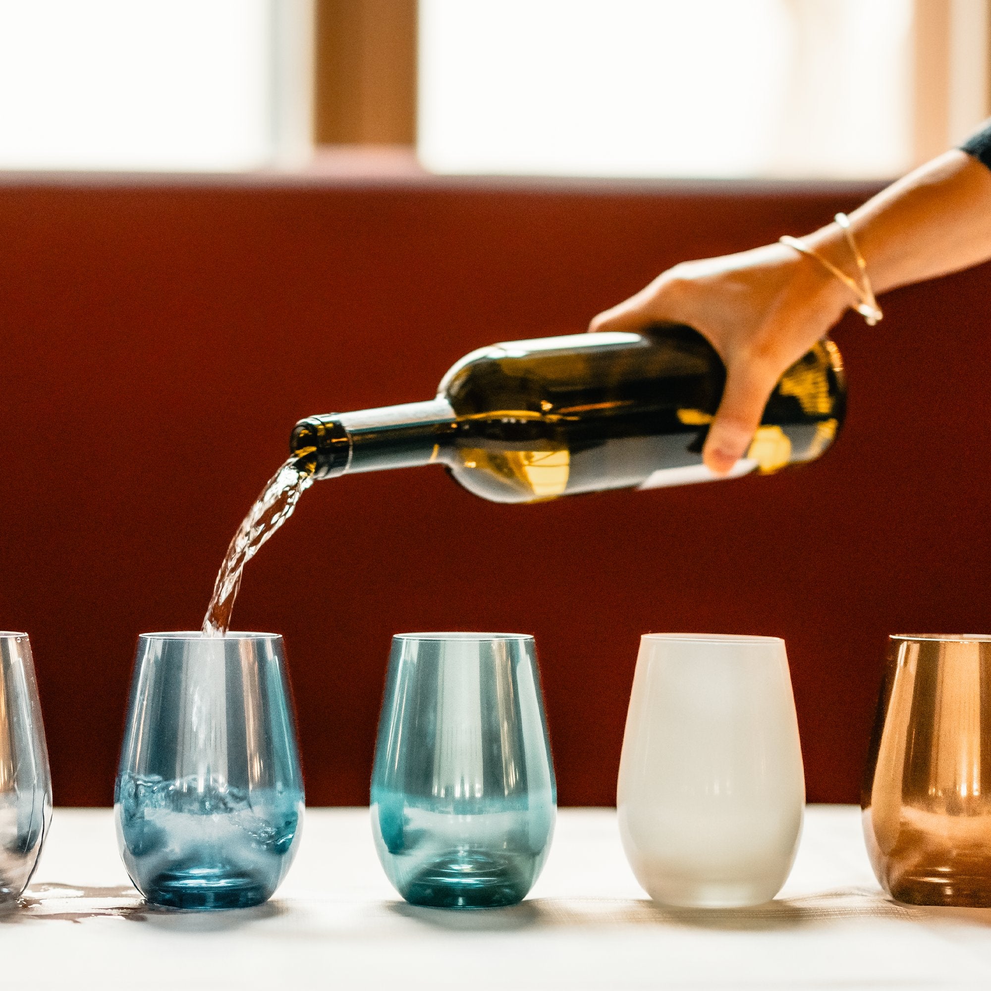 Long Drink Cup Mirror blue Set of 6