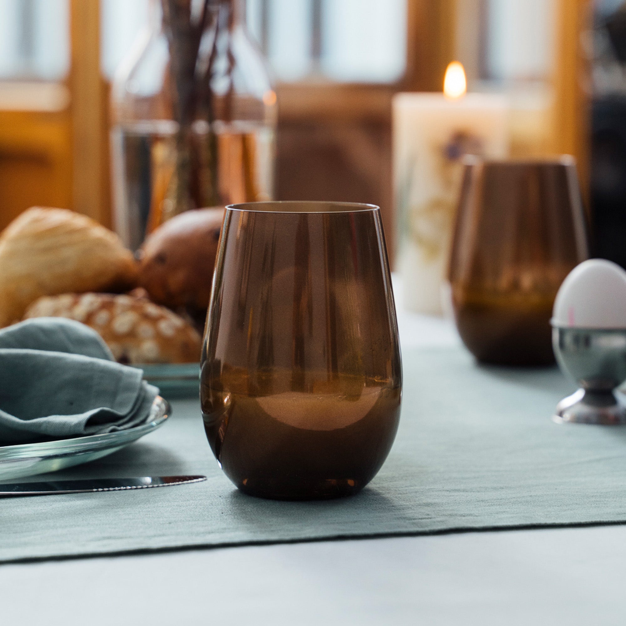 Long Drink Tumbler Brown Mirror Set of 6