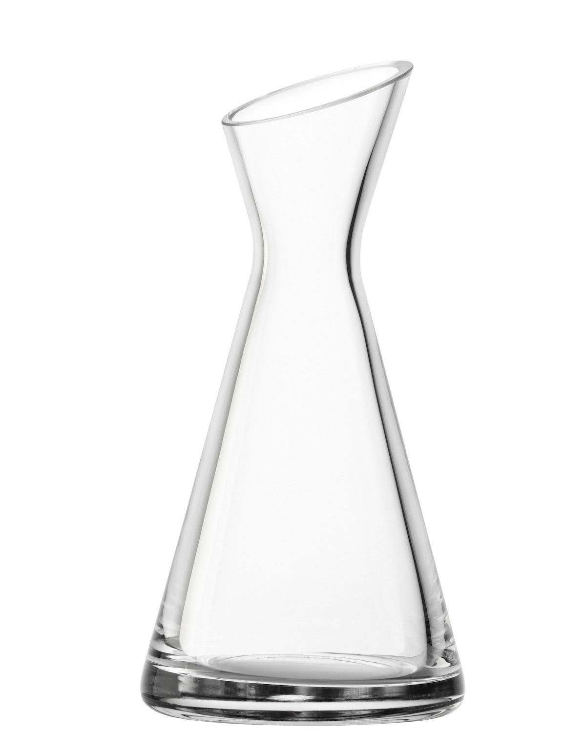 Elegante Stölzle Lausitz Schräghalskaraffe aus Glas für stilvolles Servieren von Wein