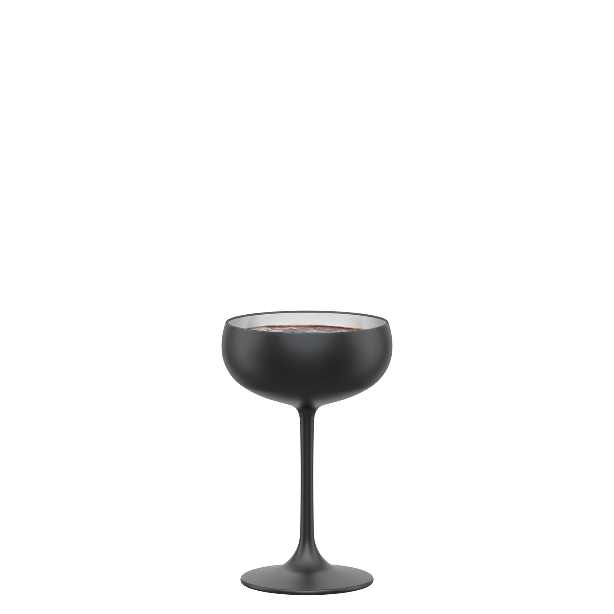 matte black wine glasses Sparkling Wine Coupe Black/Silver Elements Set of 6