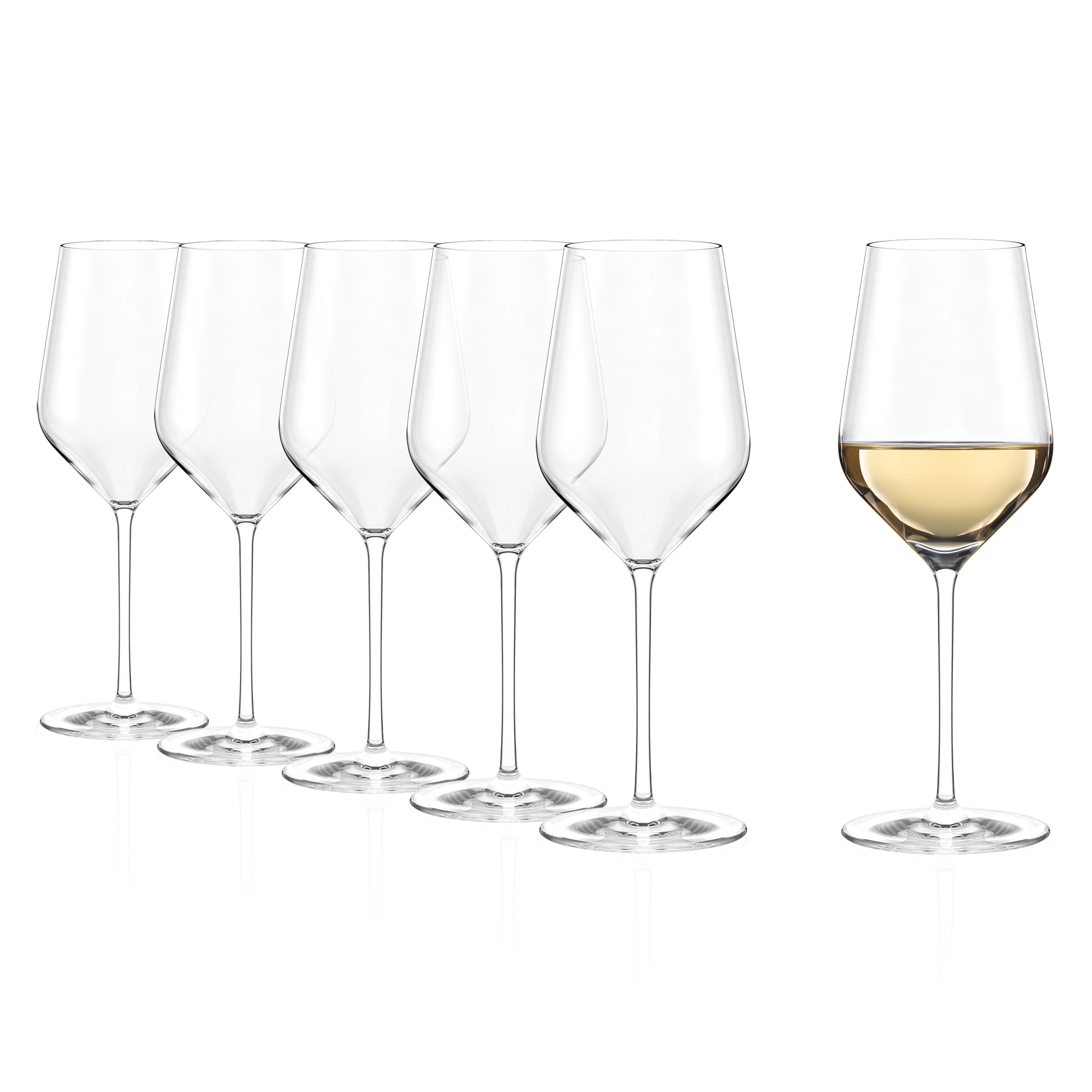 STARlight Weißweinkelch Set aus 6 eleganten Kristallgläsern für stilvolles Weintrinken