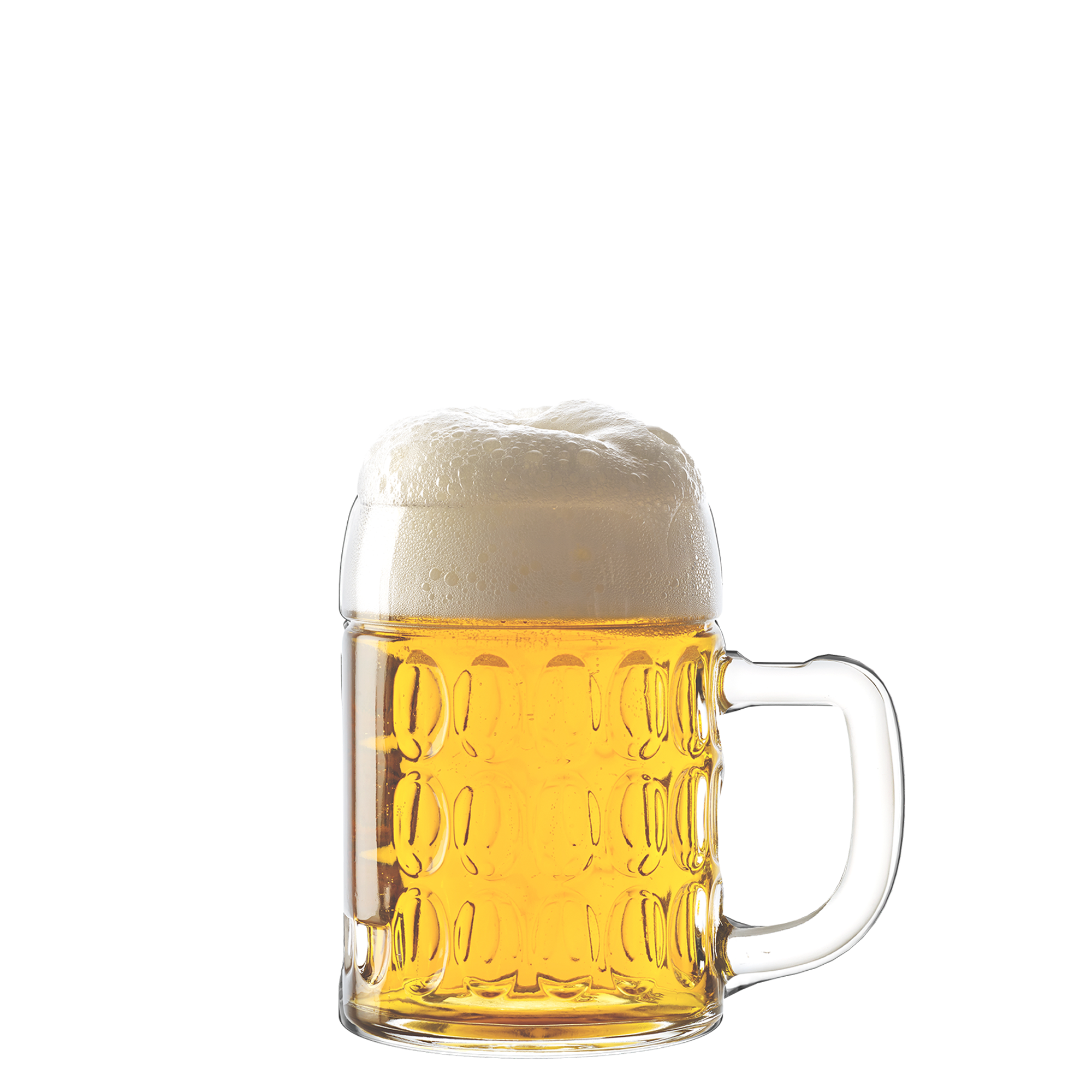 Transparente Stölzle Lausitz Biergläser mit großzügigem Henkel und schaumigem Bier für gemütliche Abende
