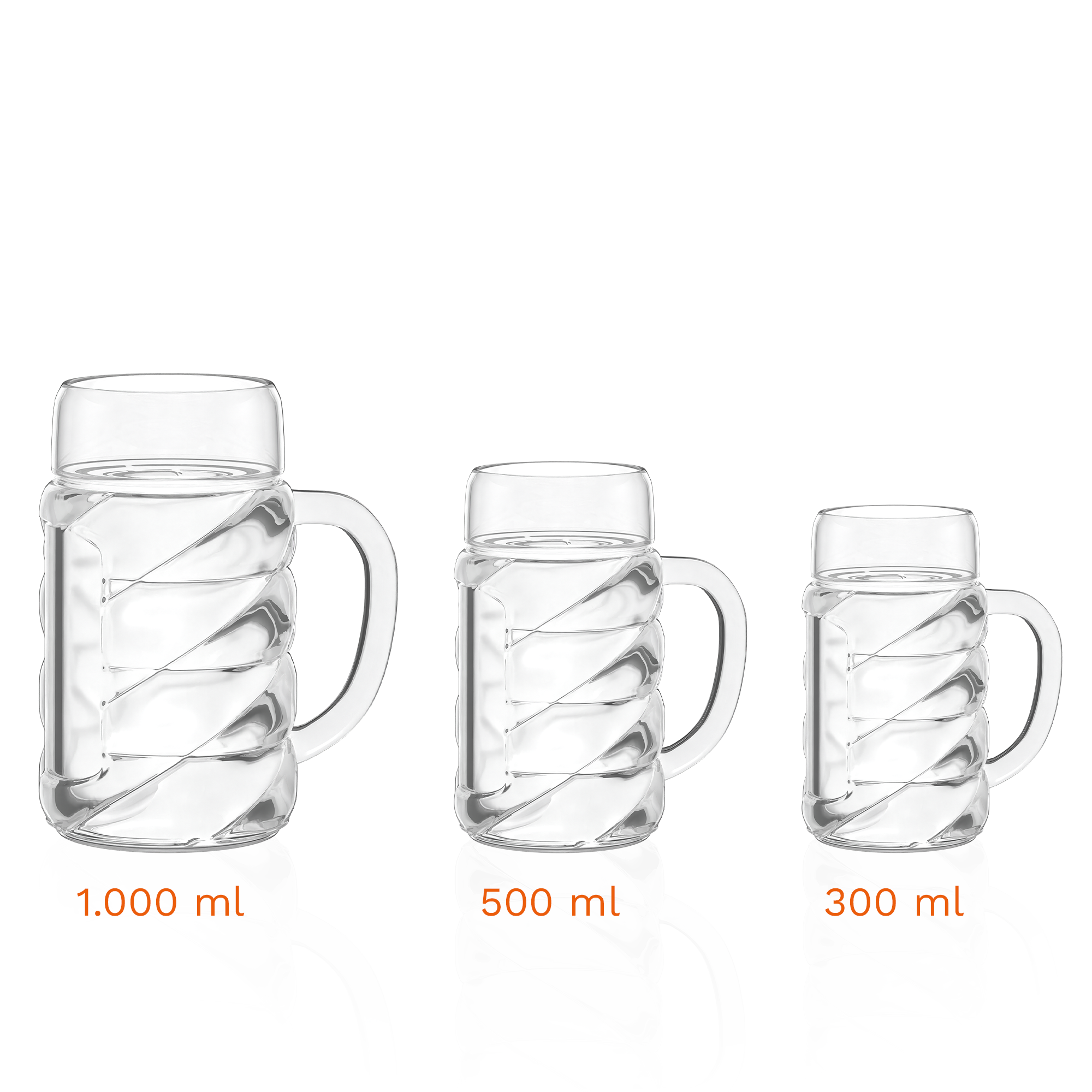 Stölzle Lausitz Bierkrug Set in verschiedenen Größen: 1000 ml, 500 ml und 300 ml für jeden Anlass