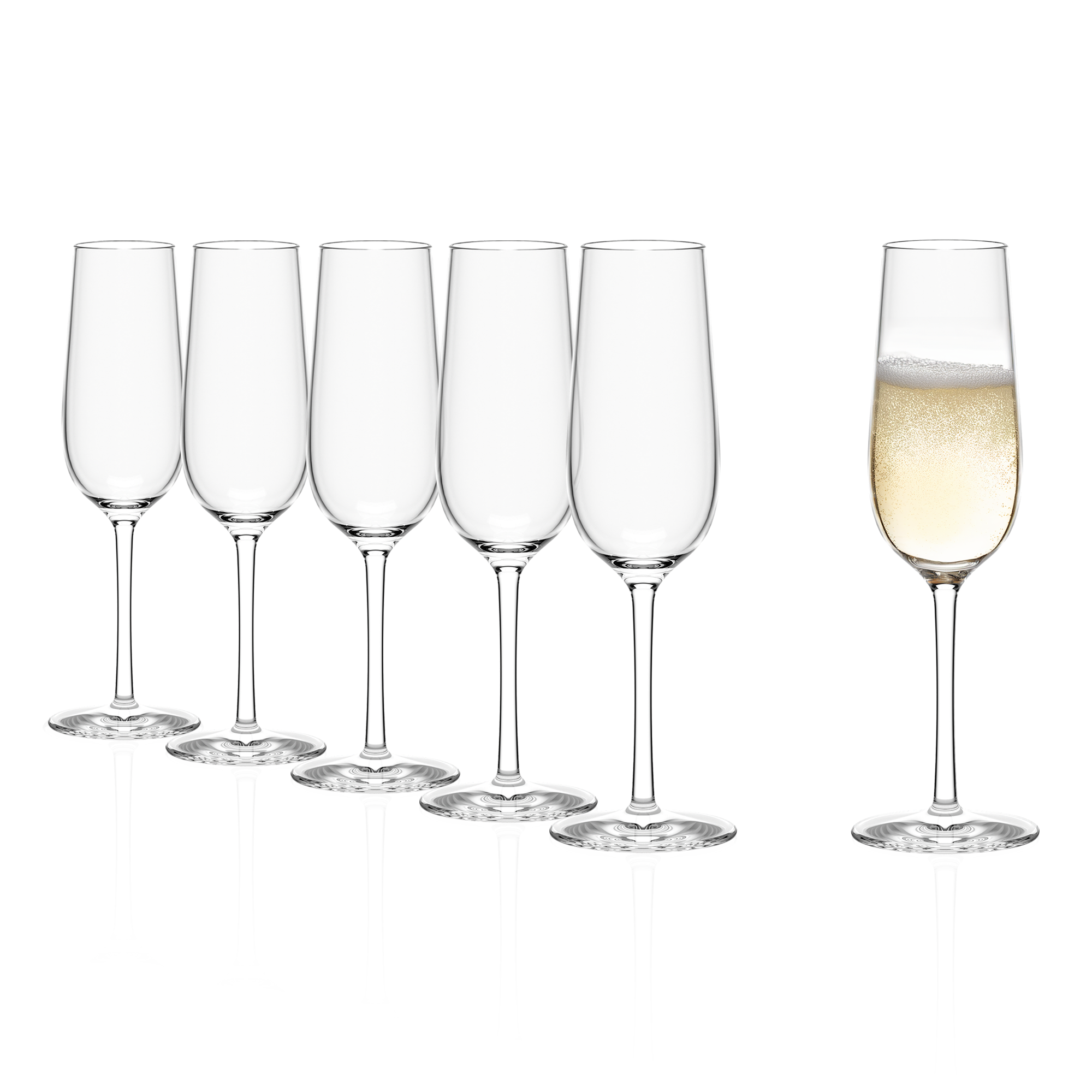 Set von sechs eleganten Weingläsern Sekt Stölzle perfekt für festliche Anlässe und besondere Momente