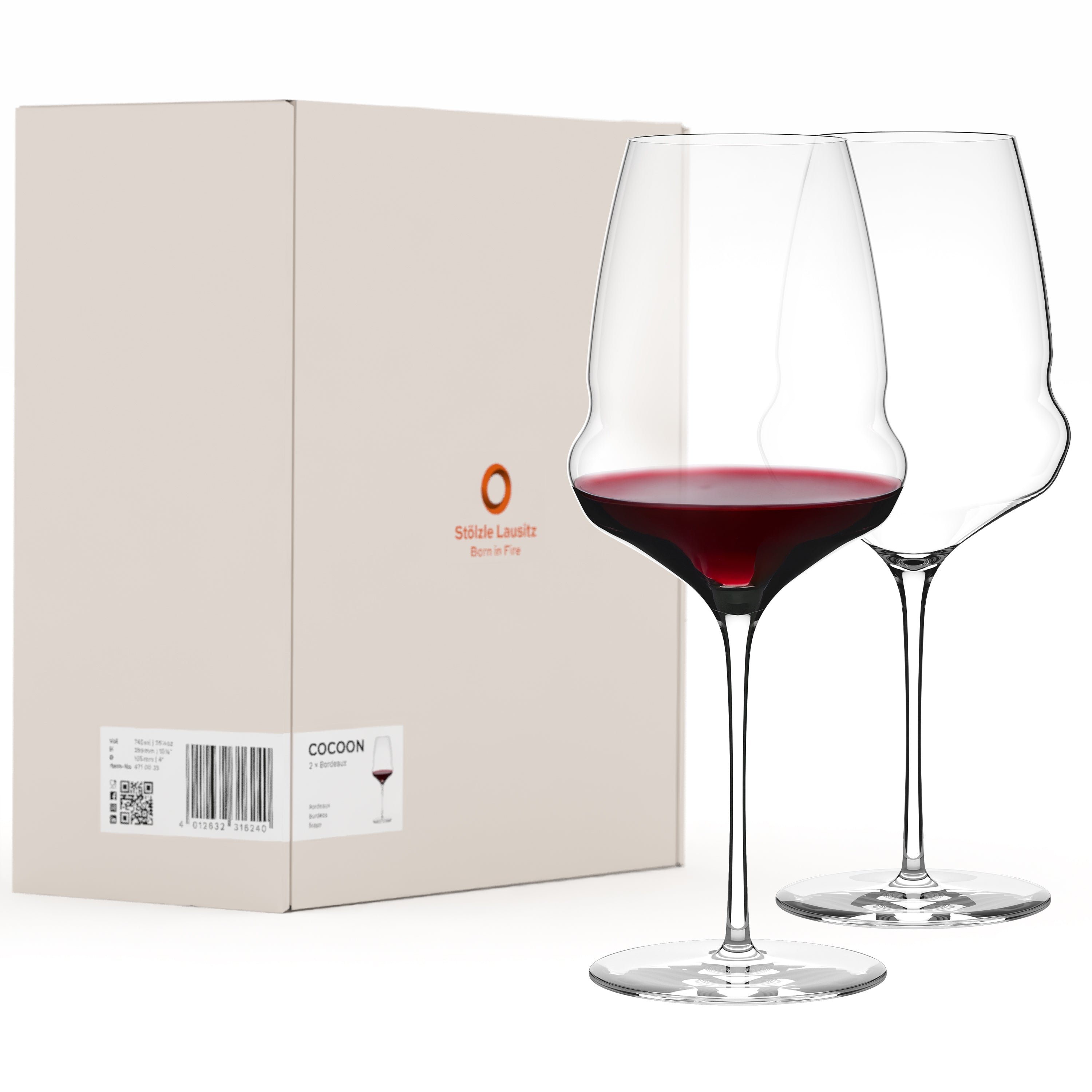 Stölzle Lausitz rote Weingläser 2er Set mit elegantem Design und edlem Verpackungskarton