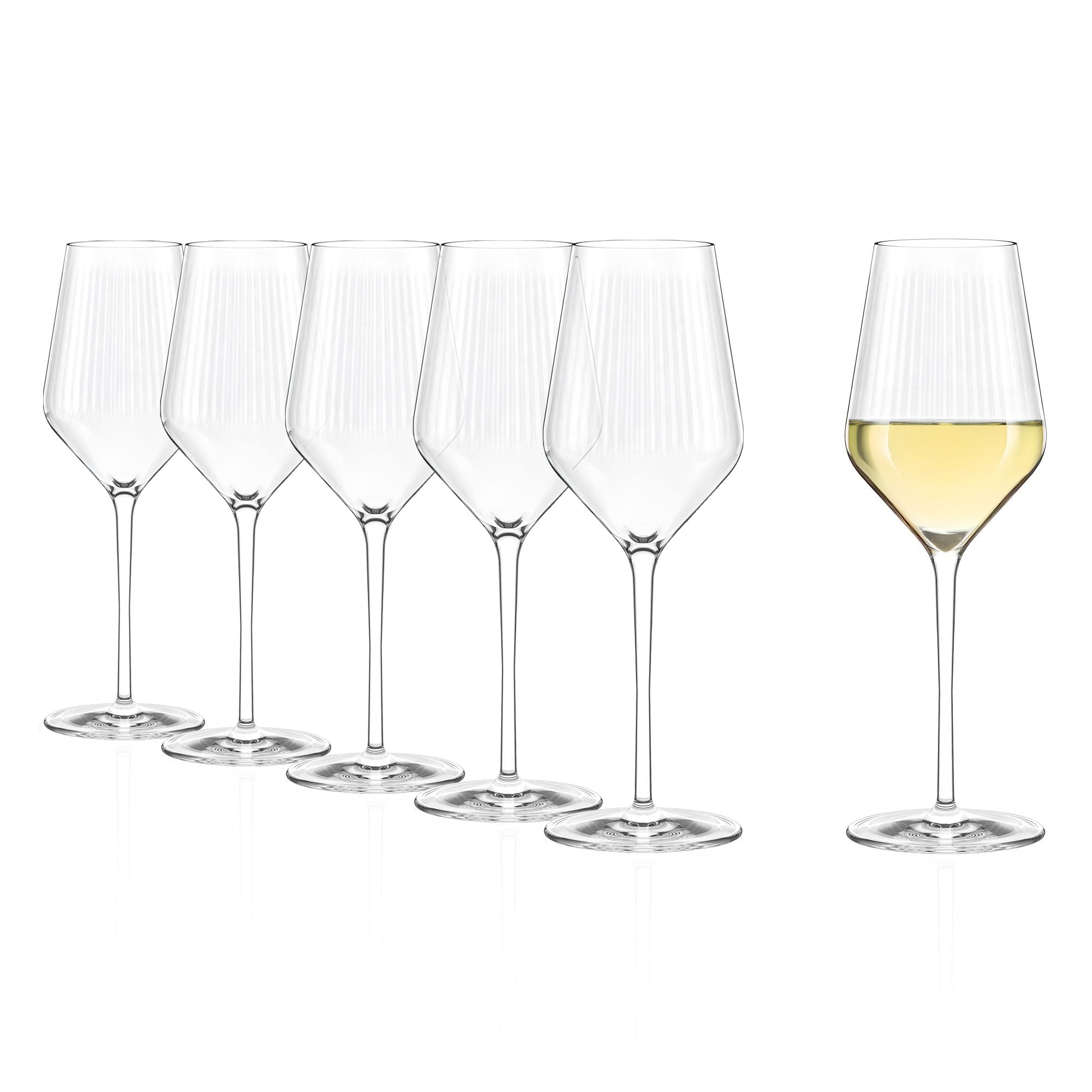 Sechs Stölzle Lausitz Symphony Weißweinkelch in elegantem Design, ideal für Weißweinliebhaber