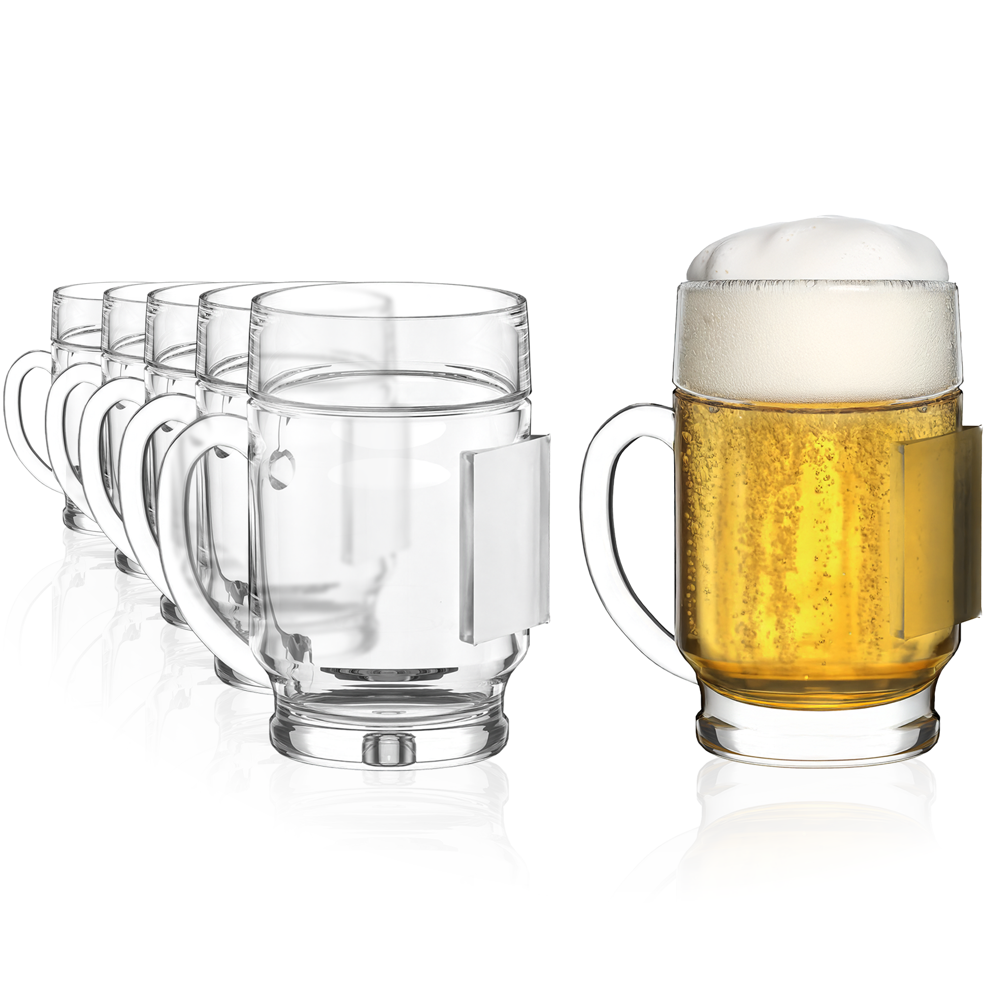 Set von traditionellen Biergläsern von Oberglas mit robustem Design für gesellige Abende