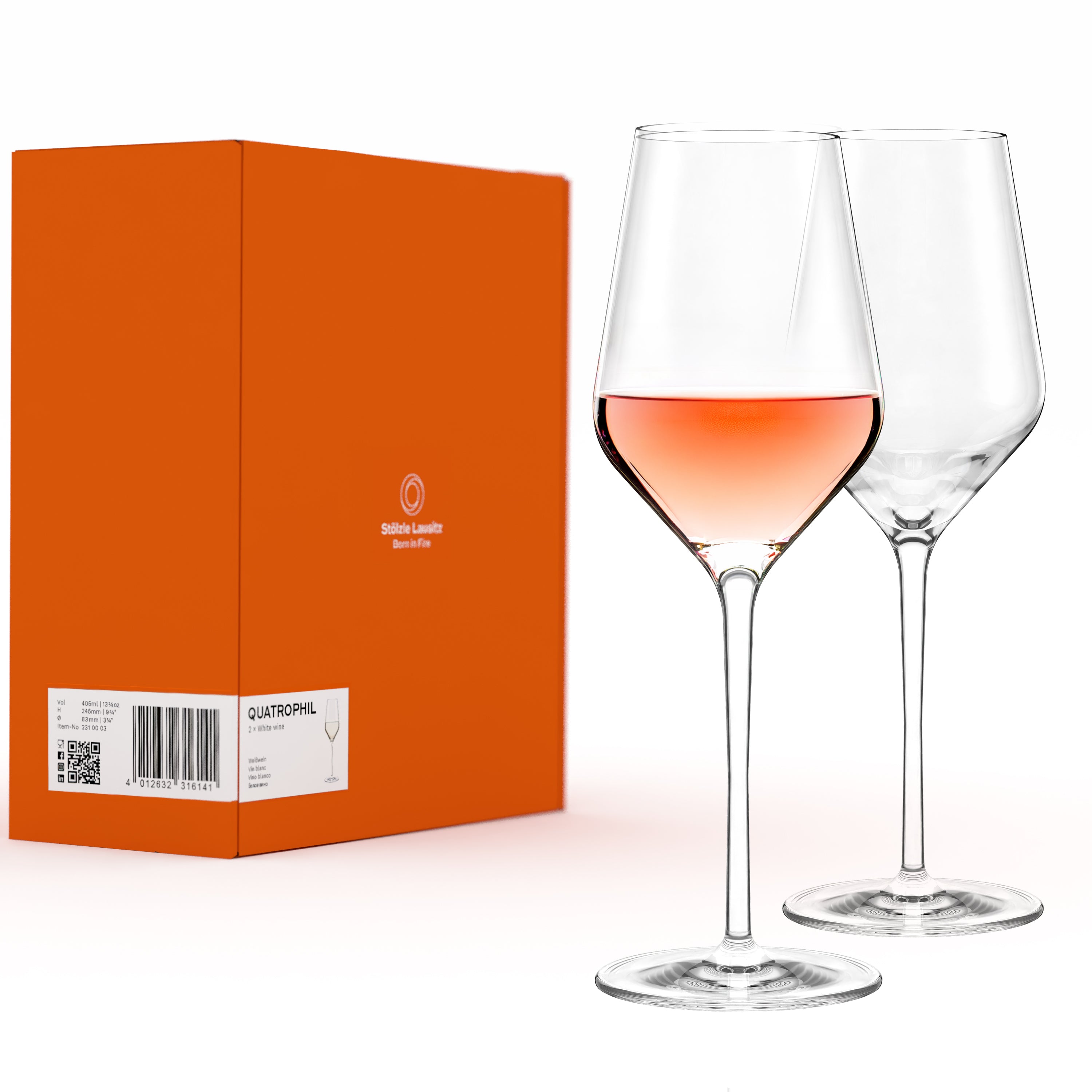 Rosé Wine Glass Quatrophil Set of 2
