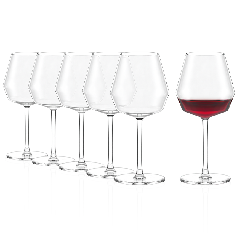 Burgundy Glass Celestia Set of 6
