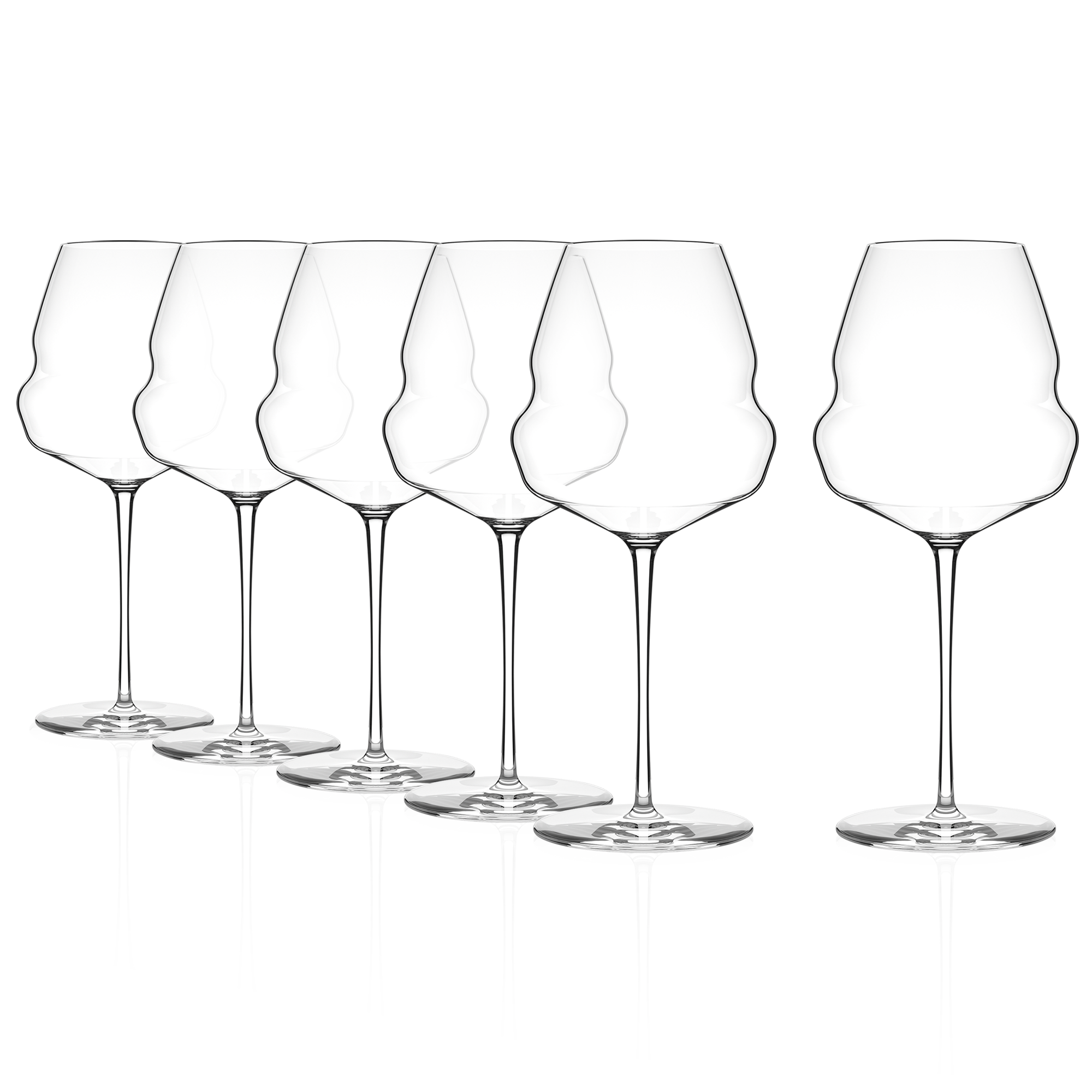 Burgundy glass Cocoon Set of 6
