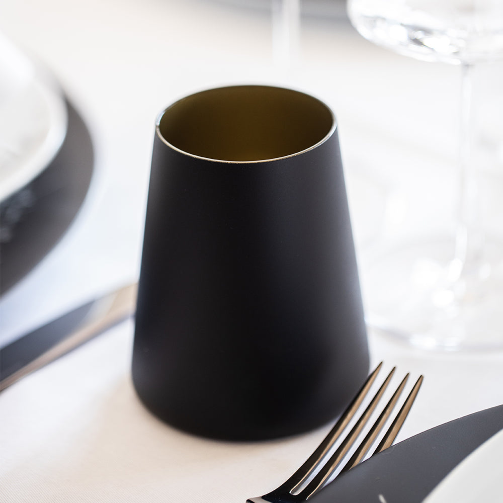 Stölzle Lausitz Becher Schwarz Bronze Set in elegantem Design für stilvolle Tischdekoration