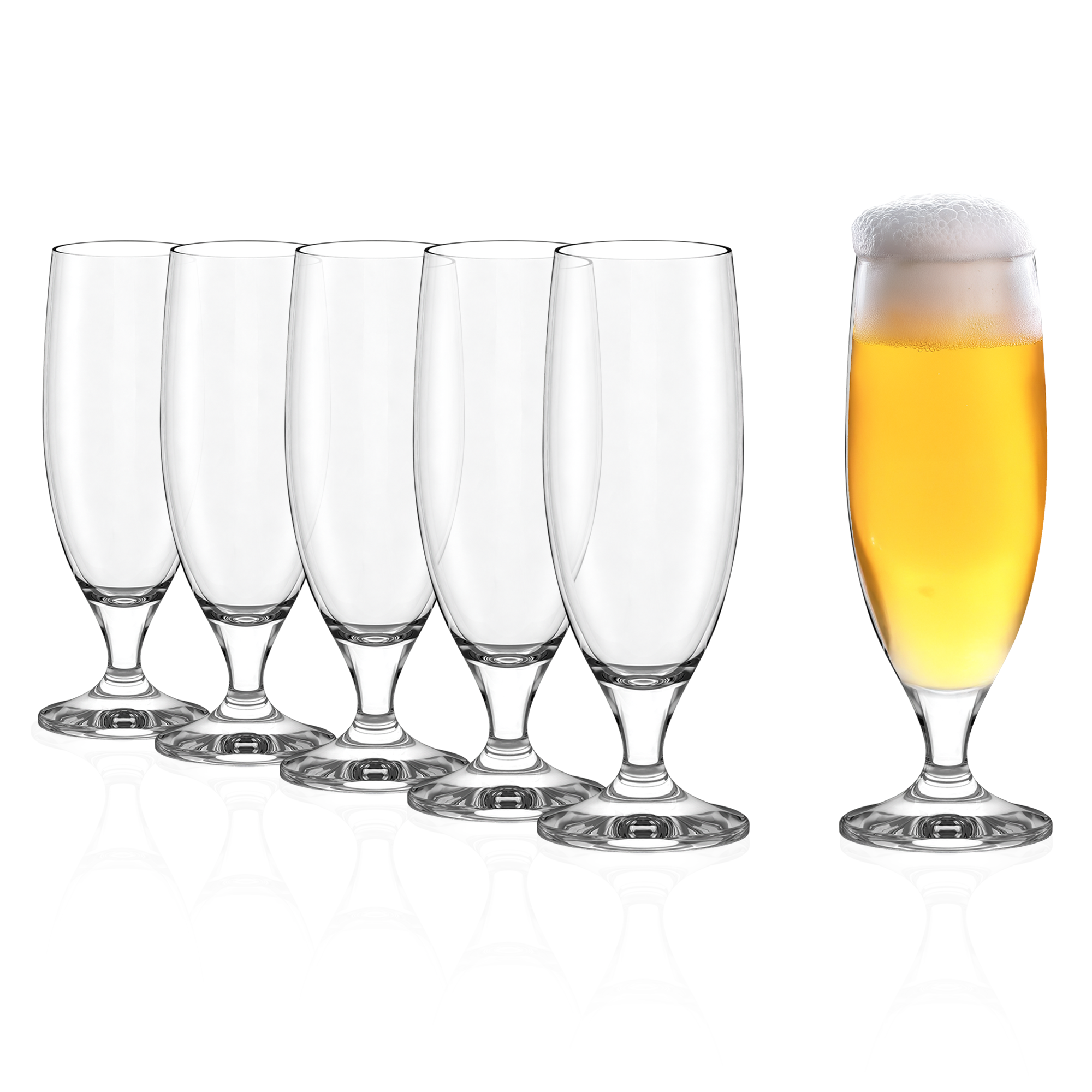 Stölzle Lausitz Langlebige Biergläser kaufen im Set von sechs mit elegantem Fuß und klarer Form