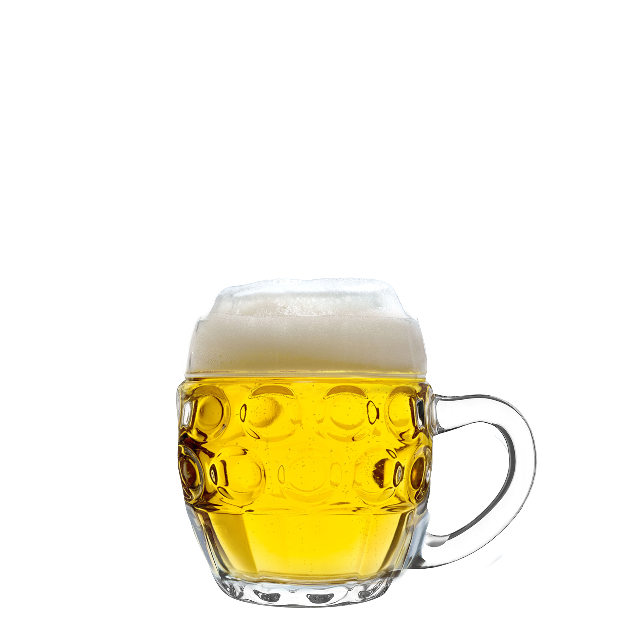 Transparenter Bierkrug Tübinger kaufen mit schaumigem Bier und charakteristischem Design