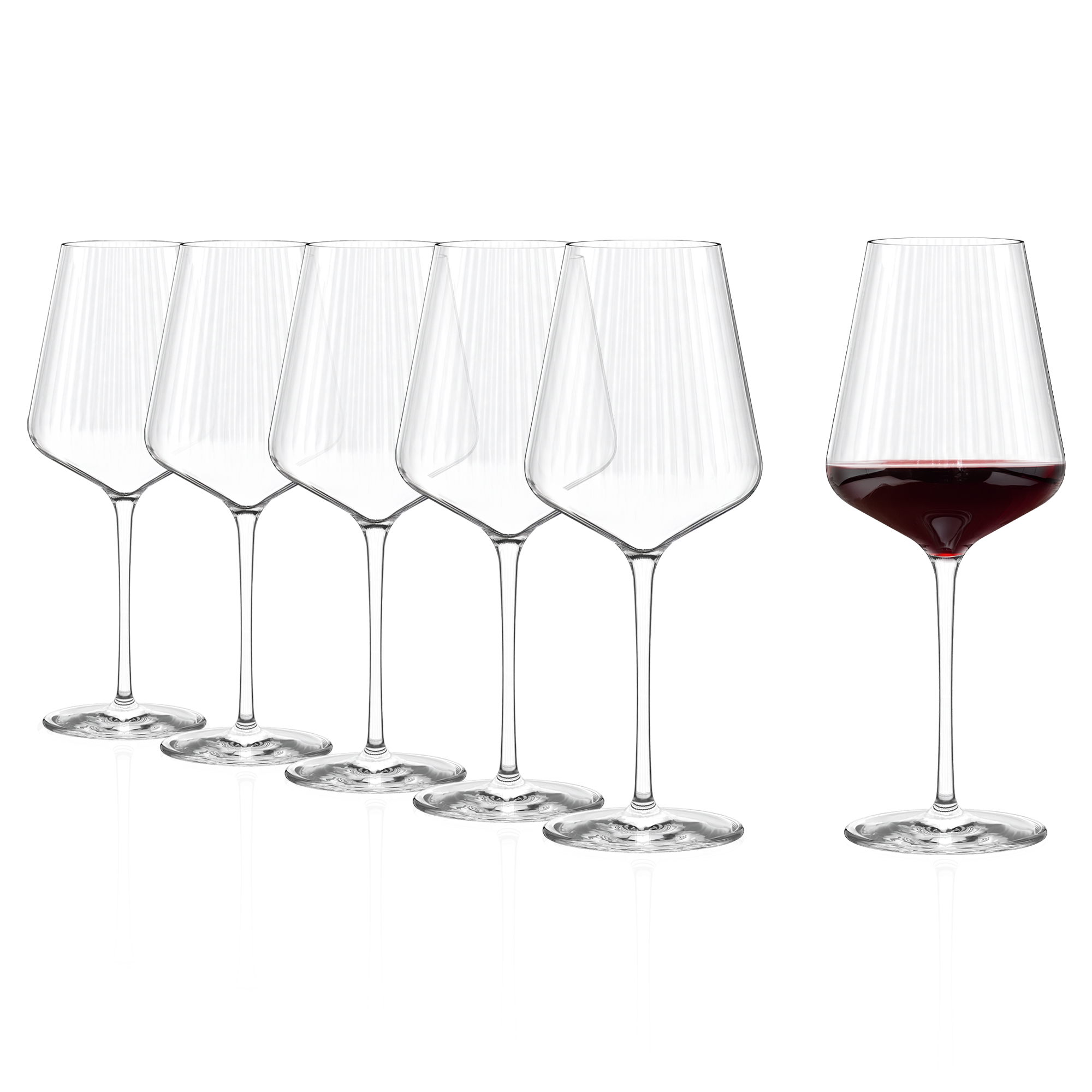 Stölzle Lausitz Bordeauxkelch Set kaufen, elegante Gläser mit geripptem Design für Rotwein
