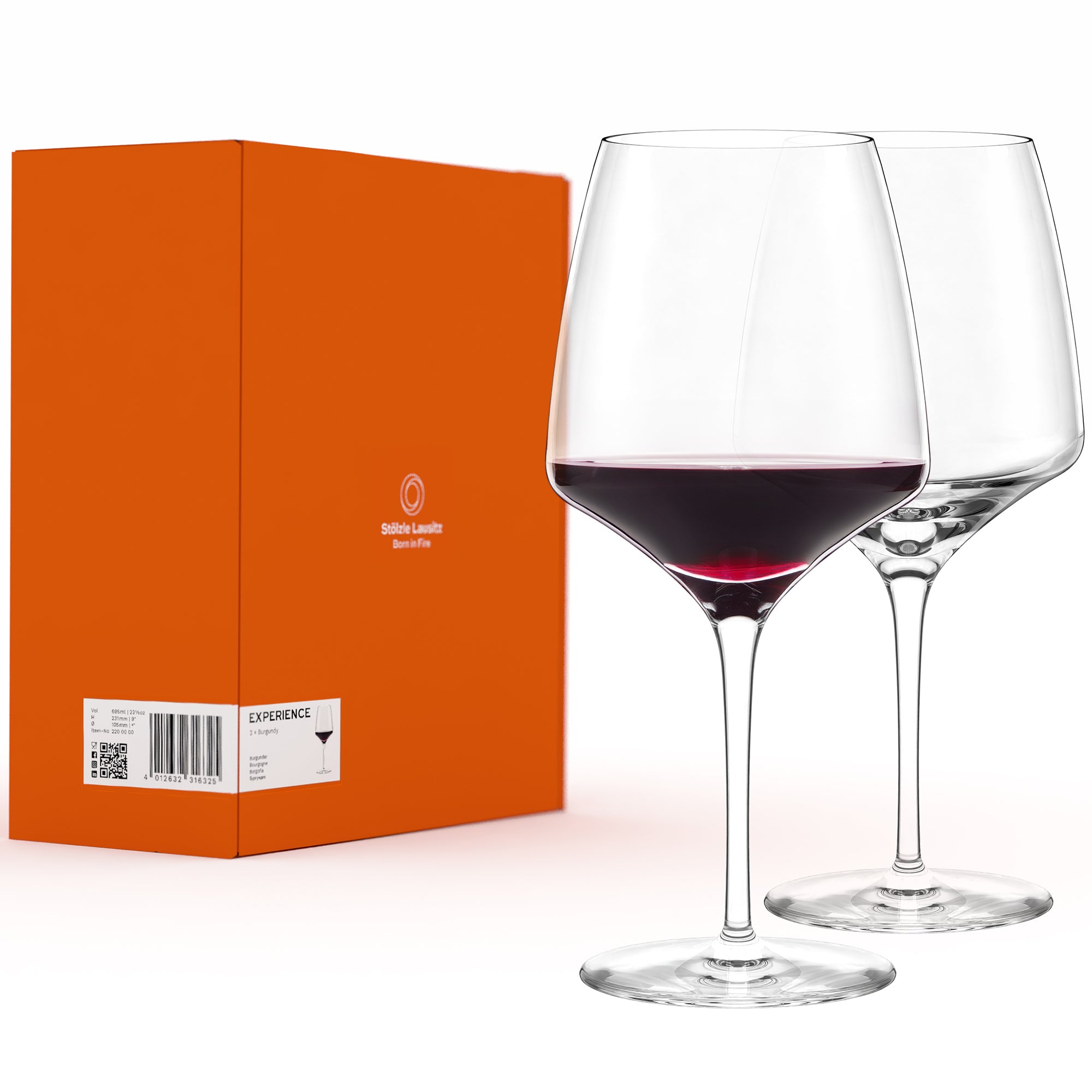 Burgundy glass Experience Set of 2